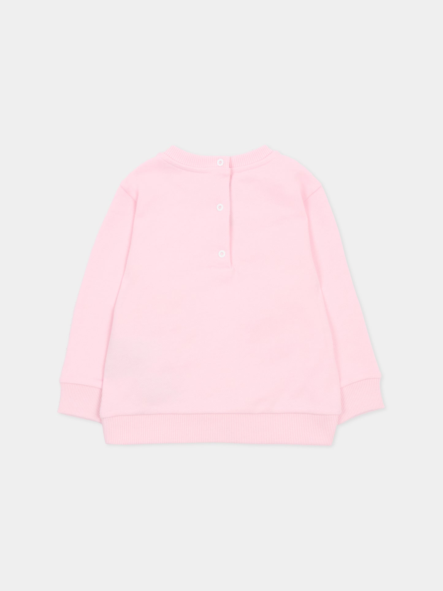Felpa rosa per bambina con logo,Balmain Kids,BY4000-Z3183 51EBC