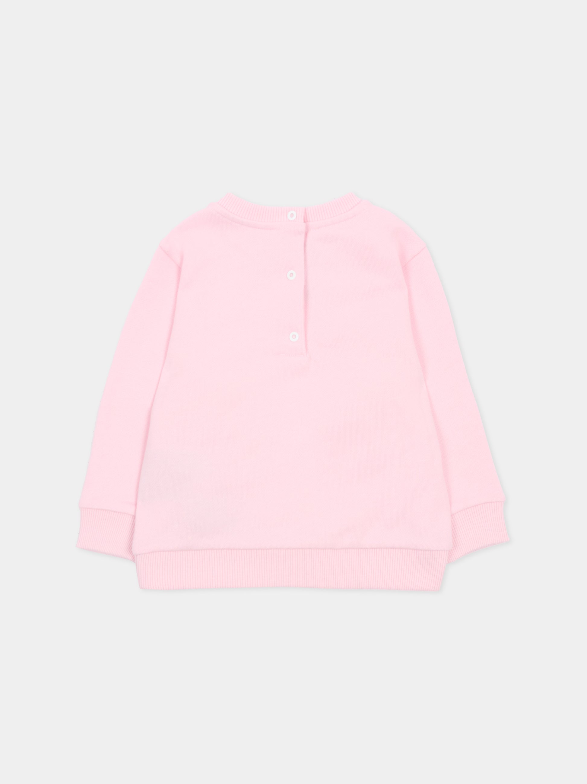 Felpa rosa per bambina con logo,Balmain Kids,BY4000-Z3183 51EBC