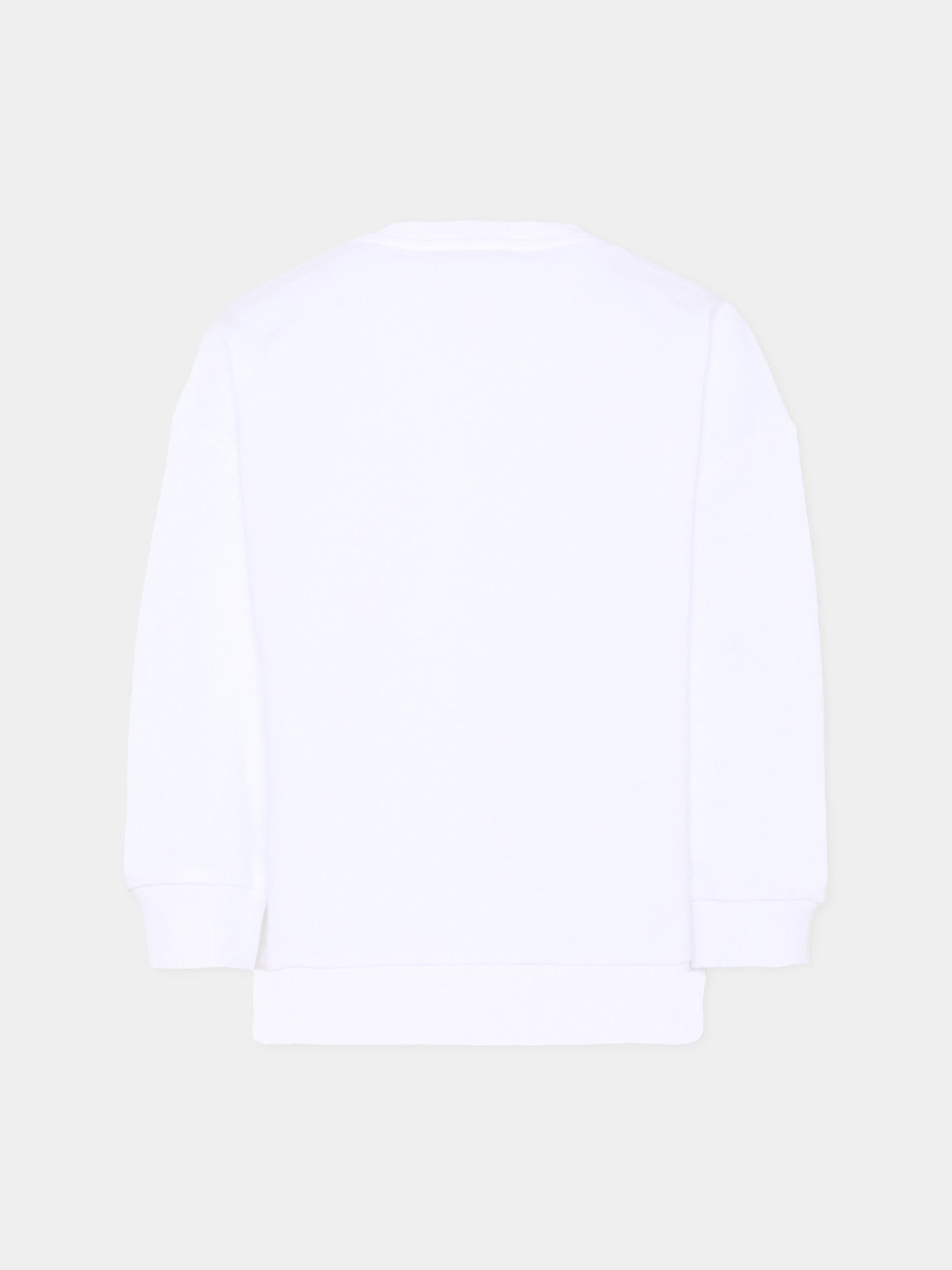 Felpa bianca per bambini con logo e scritta,Balmain Kids,BY4A30-Z3183 100NE