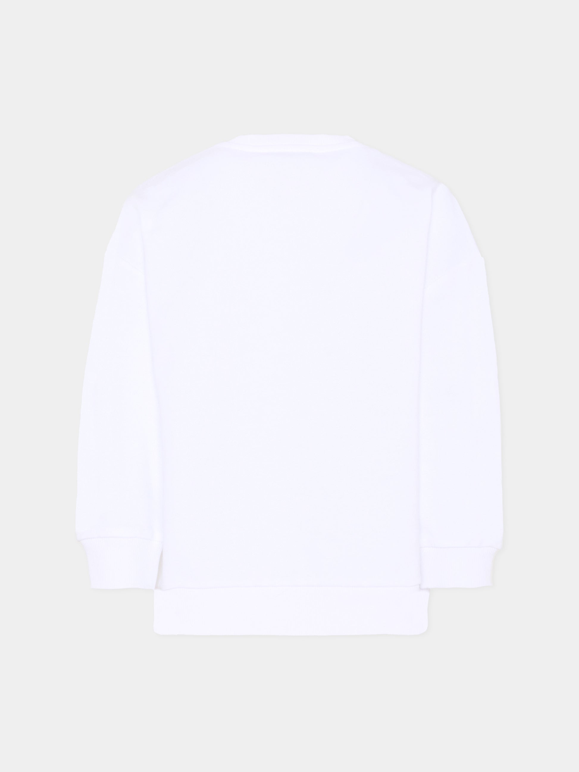 Felpa bianca per bambini con logo e scritta,Balmain Kids,BY4A30-Z3183 100NE