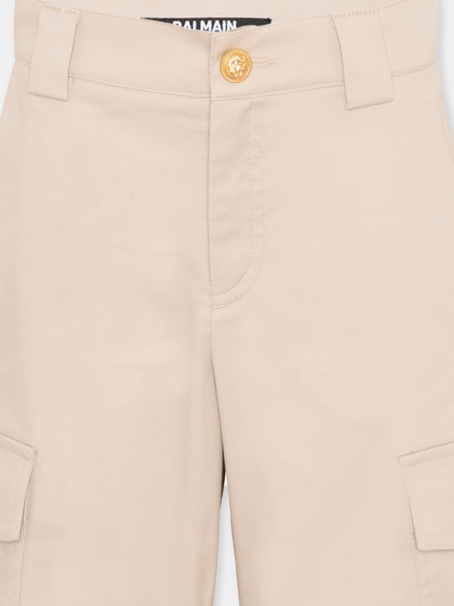 Shorts beige per bambino con tasche cargo,Balmain Kids,BY6R19-G0197 107