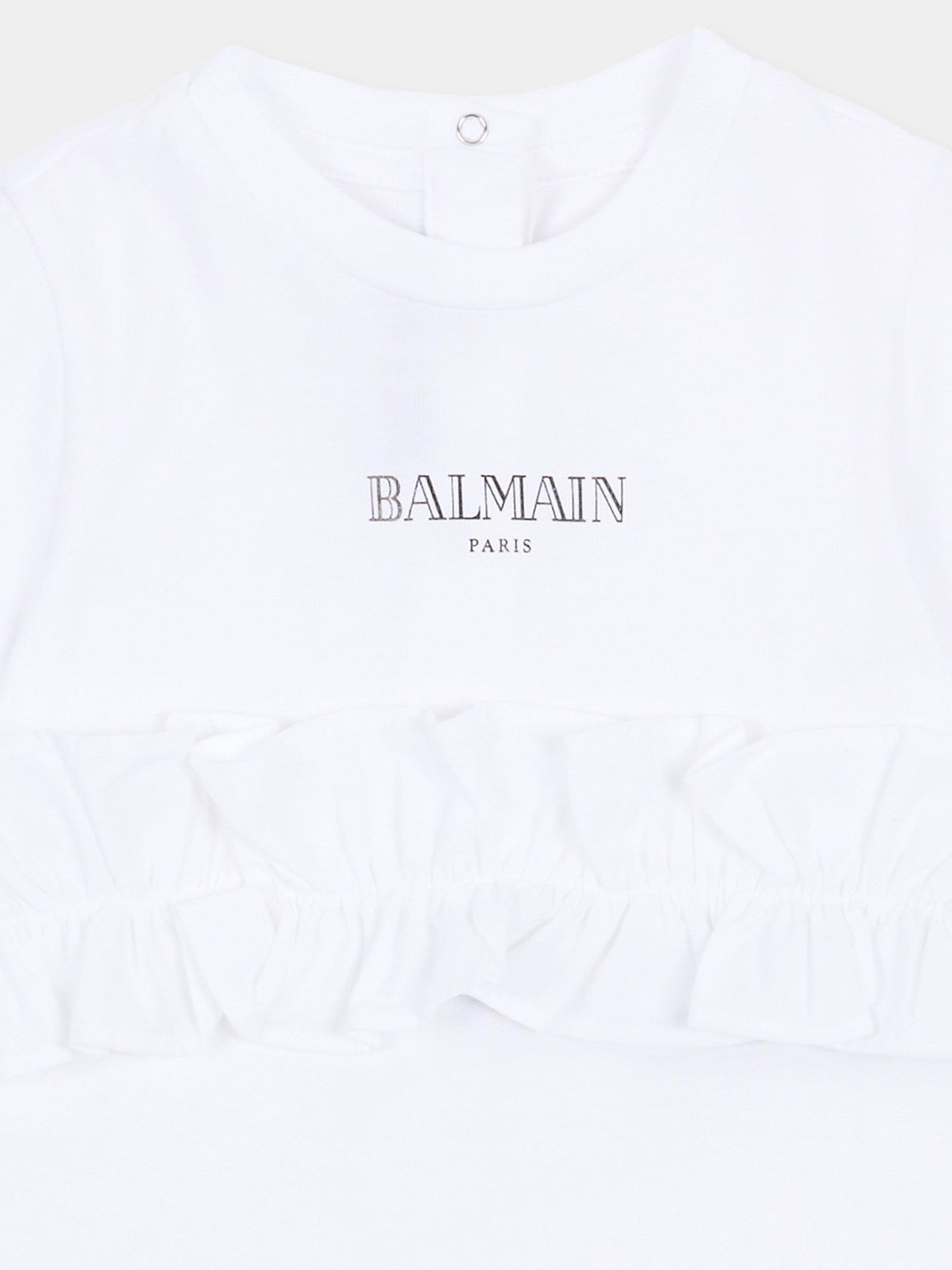 T-shirt bianca per neonati con logo,Balmain Kids,BY8081-Z3672 100NE