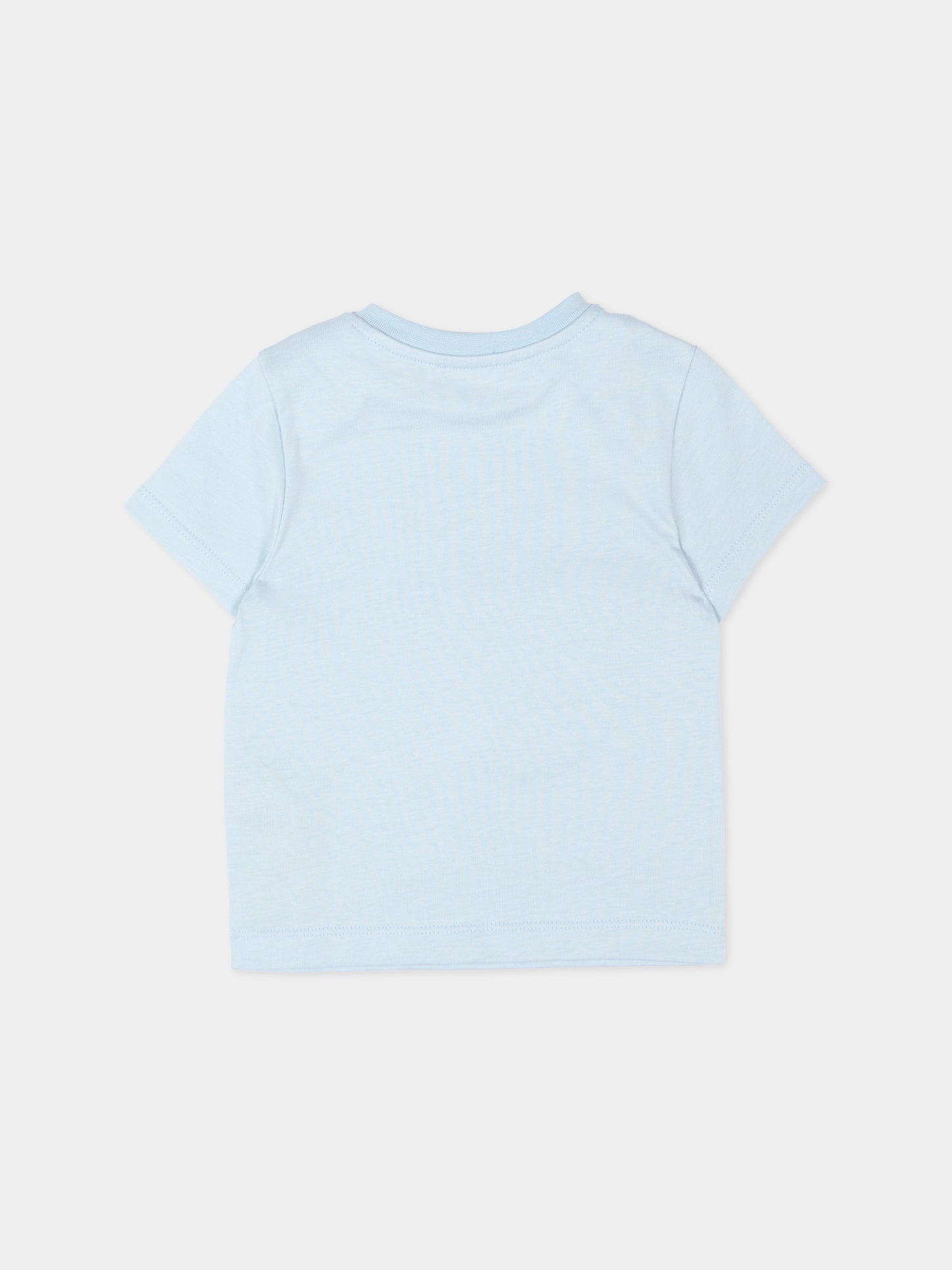 T-Shirt celeste per neonato con logo,Balmain Kids,BY8551-Z3672 685BC