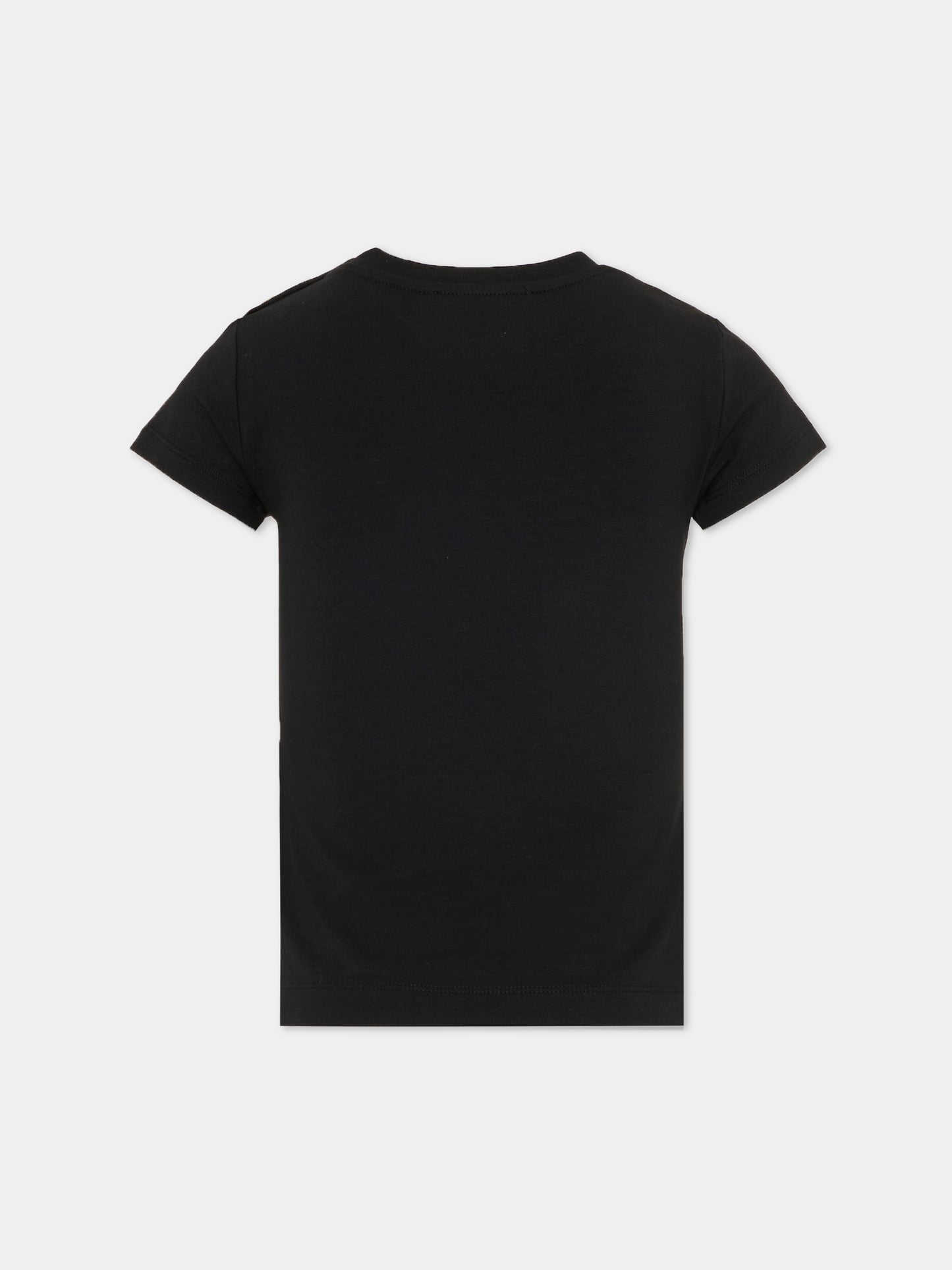 T-Shirt nera per bambini con logo,Balmain Kids,BY8A51-Z3277 930