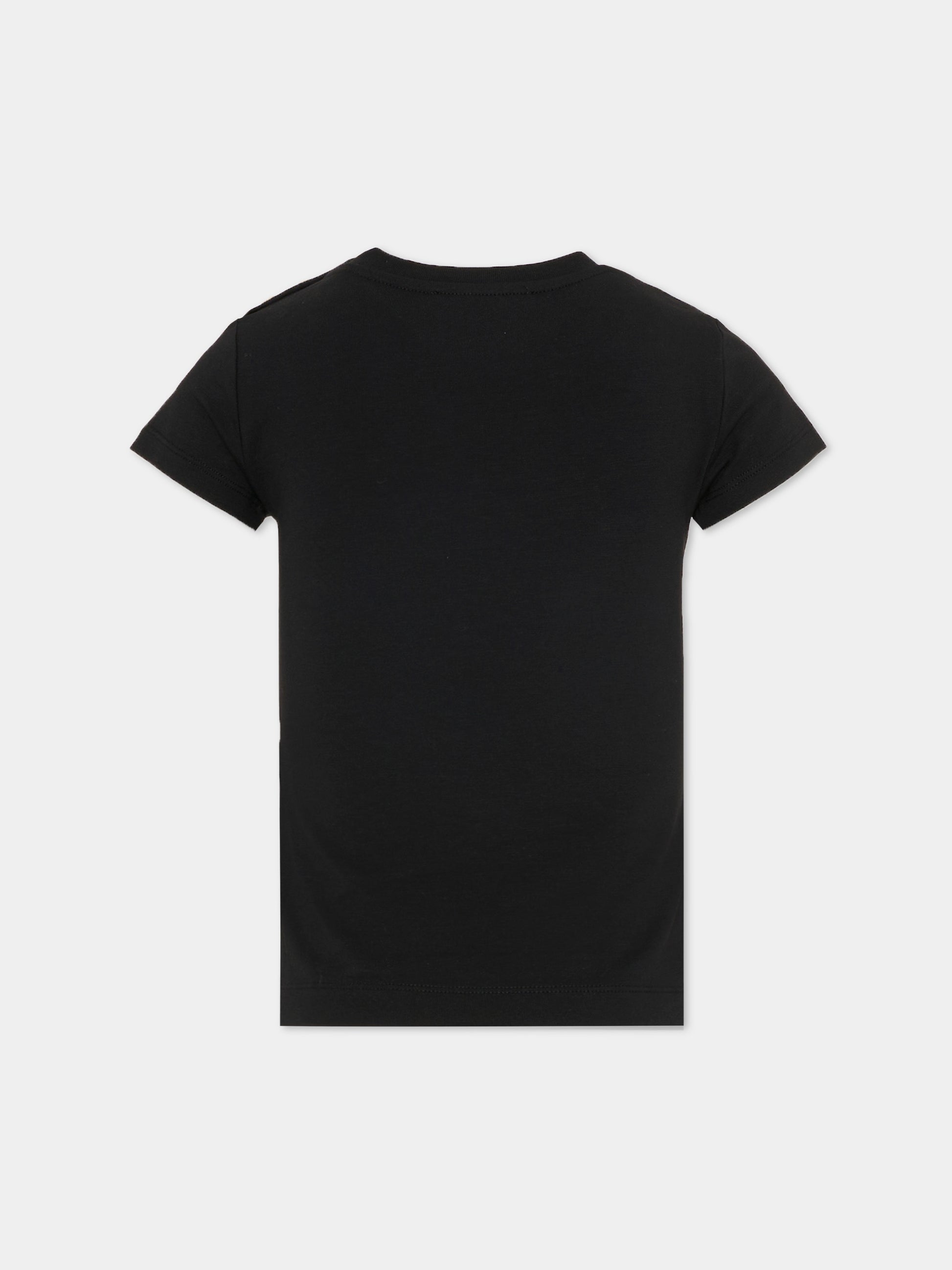 T-Shirt nera per bambini con logo,Balmain Kids,BY8A51-Z3277 930