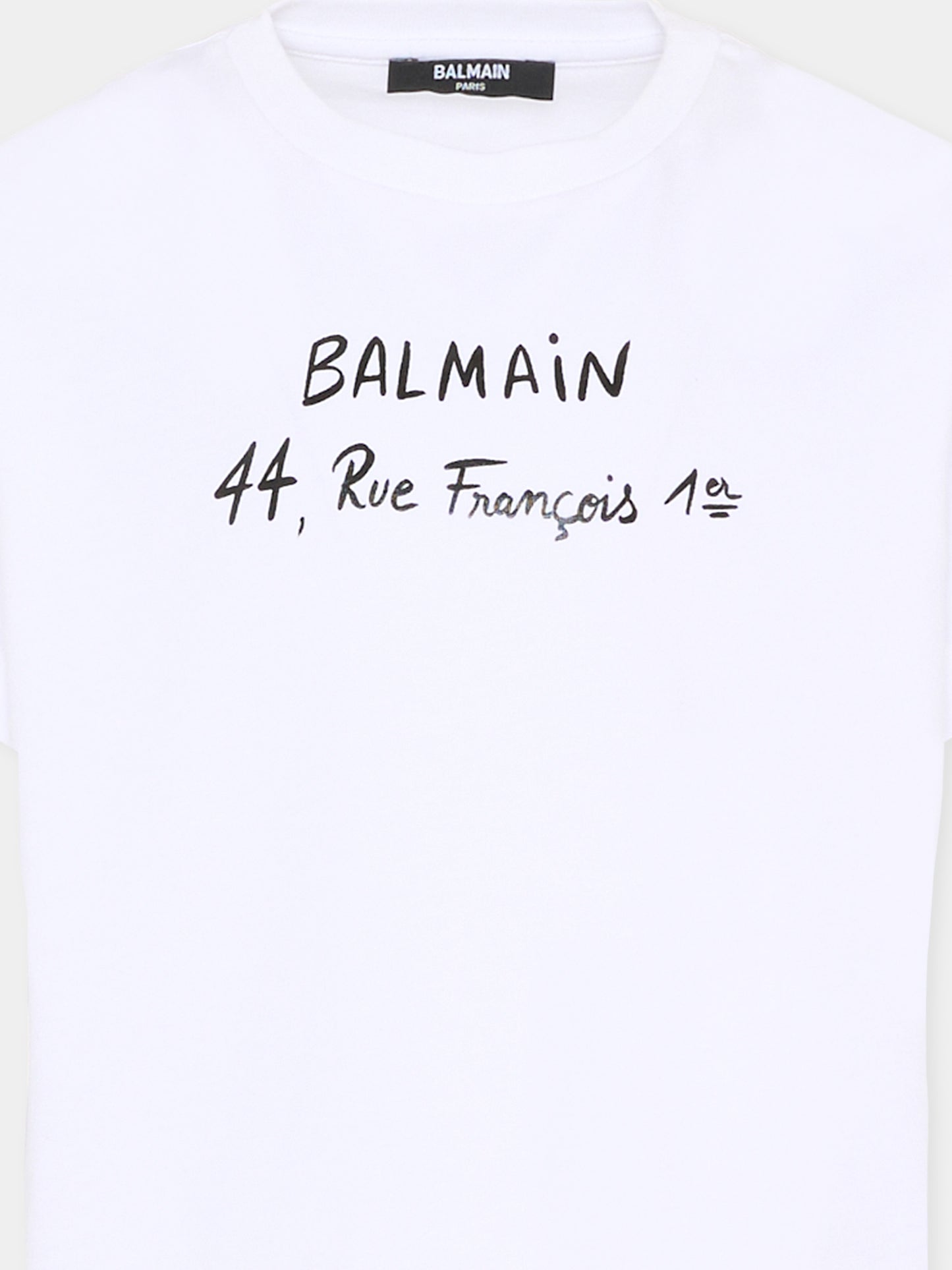 T-shirt bianca per bambini con logo e scritta,Balmain Kids,BY8B11-Z3672 100NE