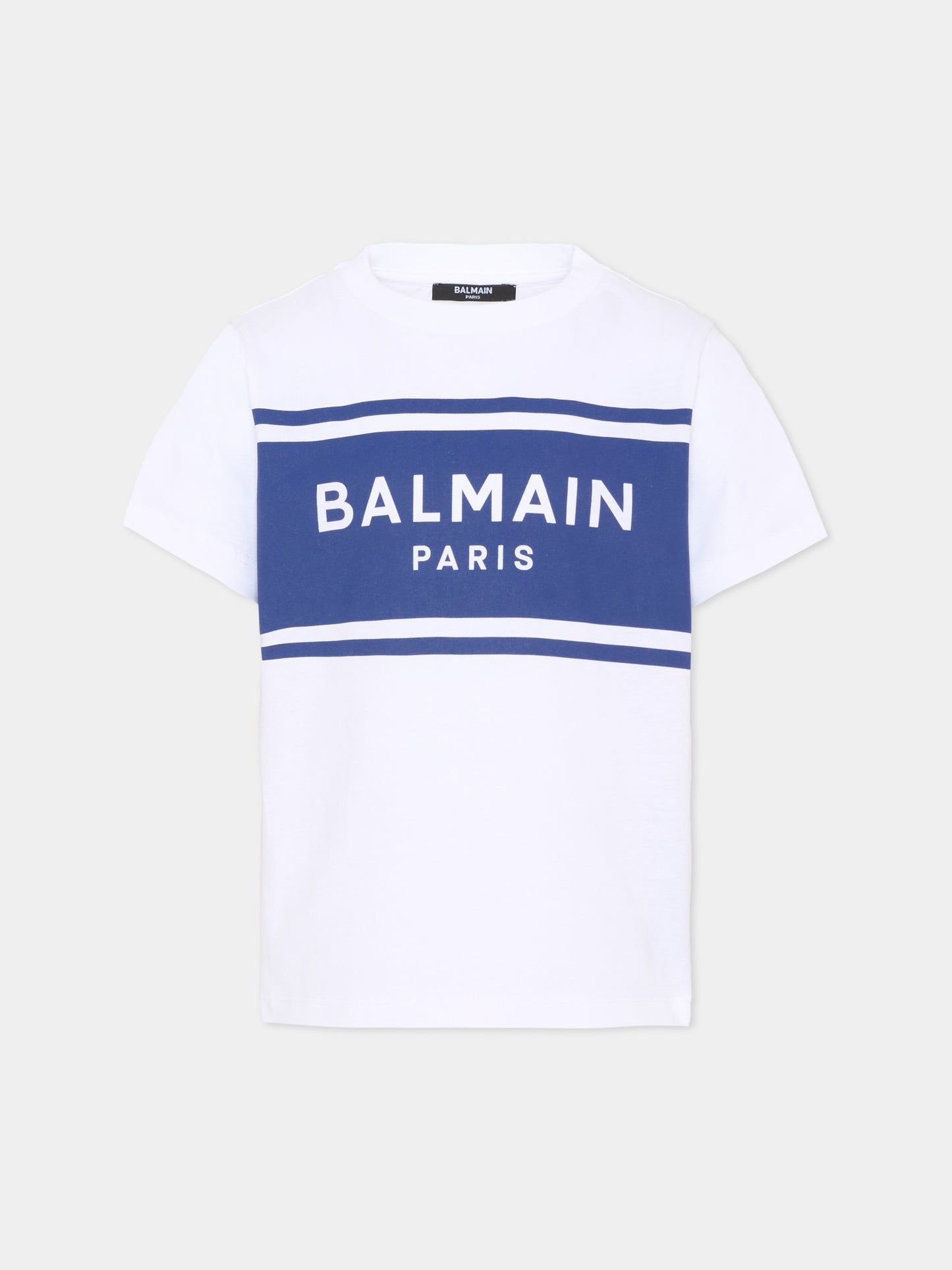 T-shirt bianca per bambino con logo,Balmain Kids,BY8P11-Z3672 100BL