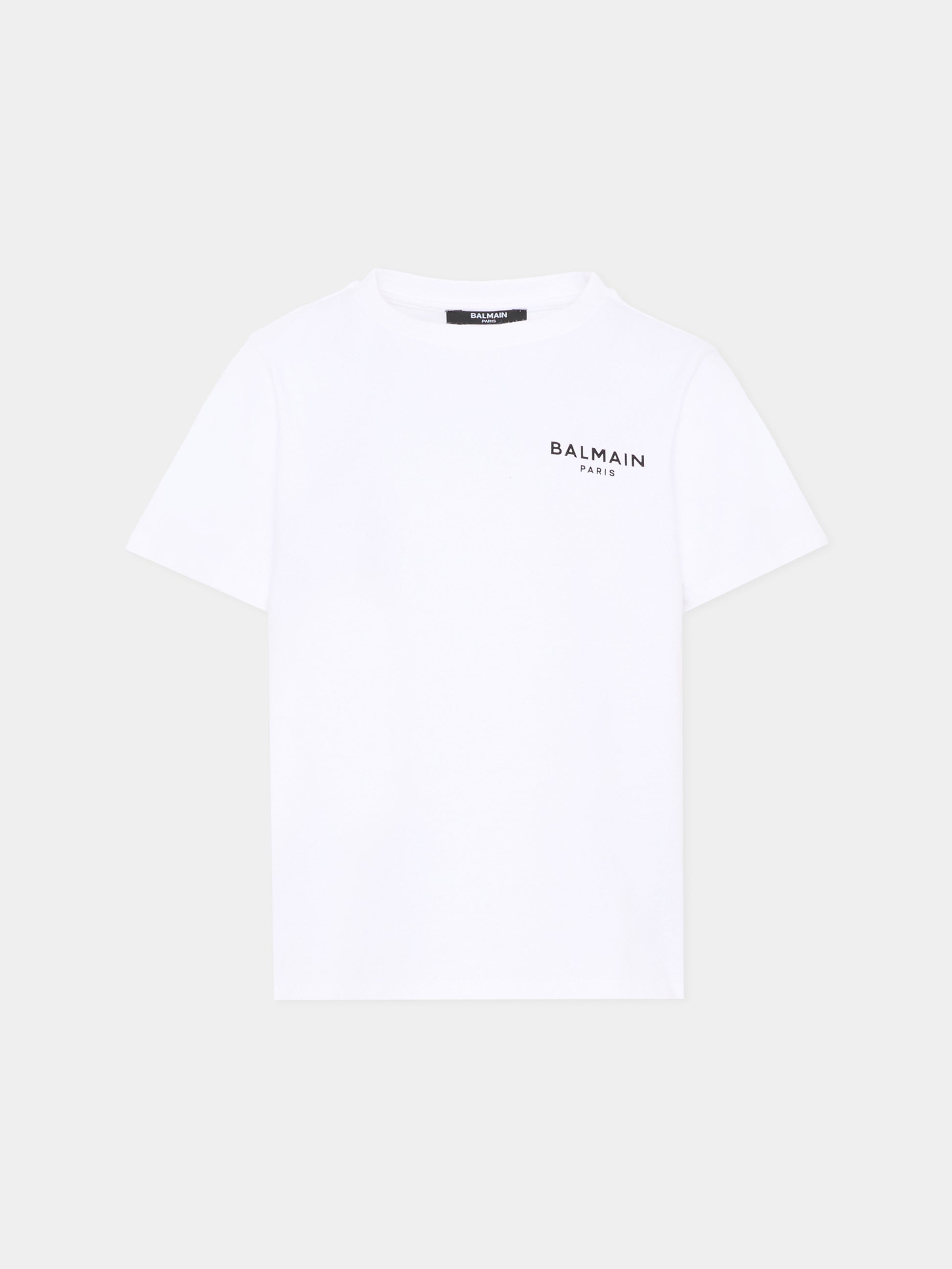 T-Shirt bianca per bambini con logo,Balmain Kids,BY8R31 Z3672 100NE