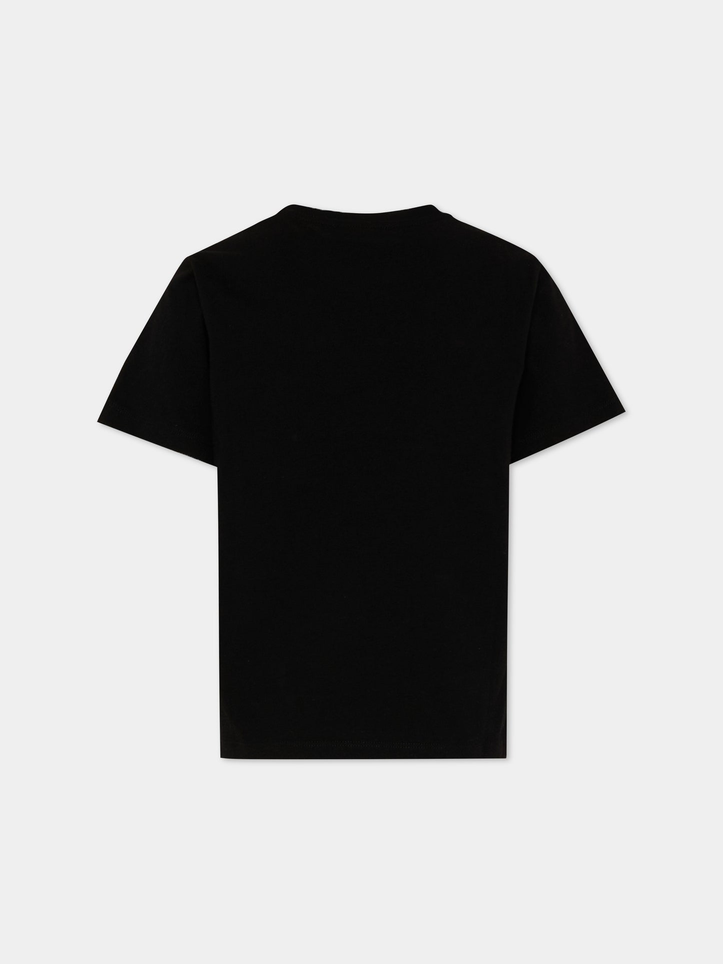 T-Shirt nera per bambini con logo,Balmain Kids,BY8R31 Z3672 930BC