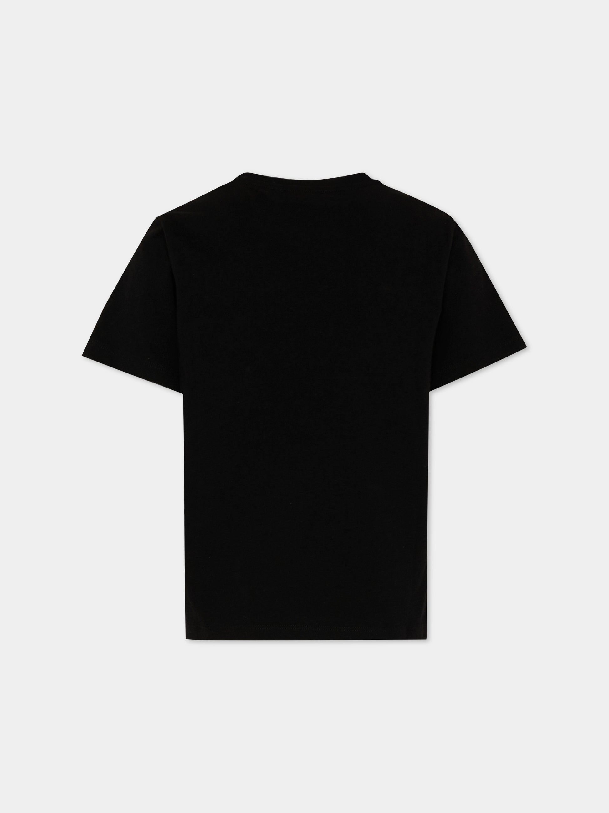 T-Shirt nera per bambini con logo,Balmain Kids,BY8R31 Z3672 930BC
