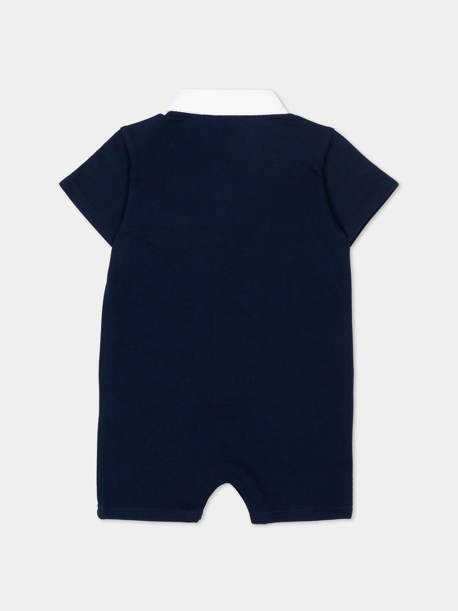 Tutina blu per neonato con logo,Balmain Kids,BYA501-Z3658 617BC