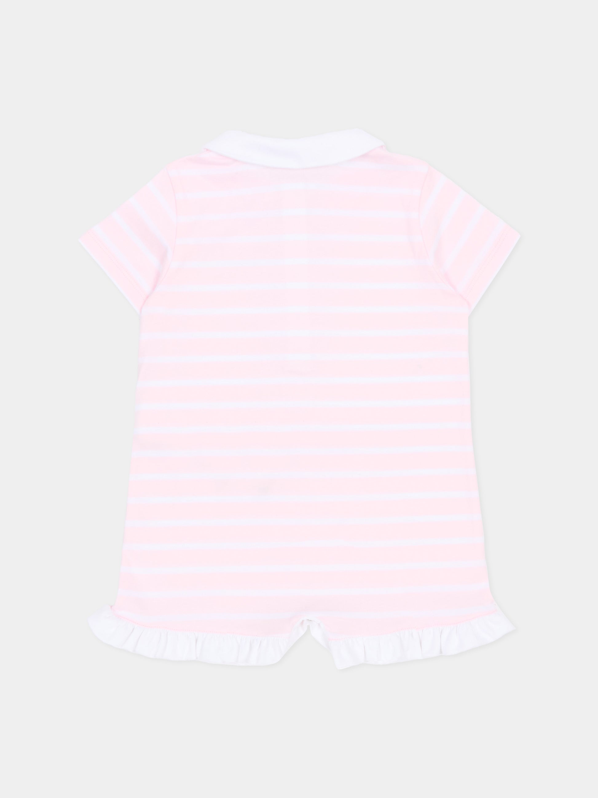 Set pagliaccetti rosa per neonata con logo ricamato,Balmain Kids,BYB000-Z3657 51EBC