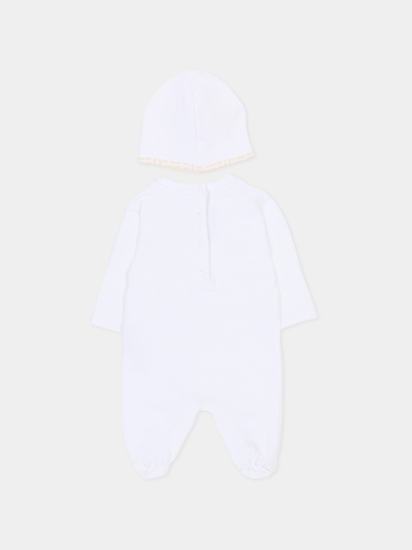 Set tutina bianco per neonati con logo,Balmain Kids,BYB560 Z3278 100BG
