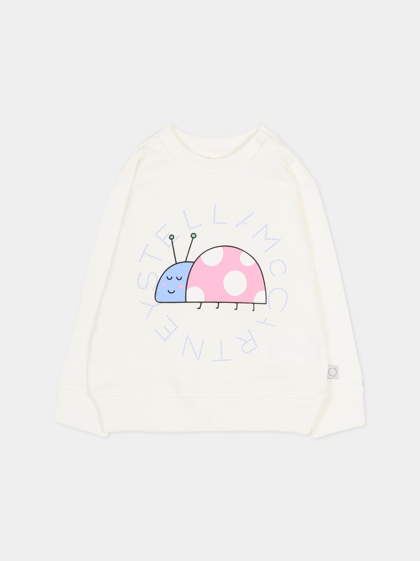 Felpa avorio per neonata con stampa coccinella,Stella Mccartney Kids,TY4010-Z0499 101