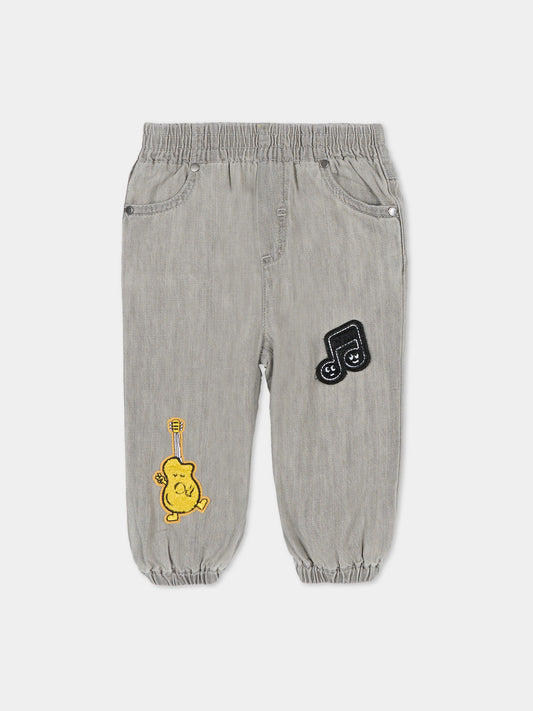 Pantaloni grigi per neonato con chitarra,Stella Mccartney Kids,TY6500-Z0522 909