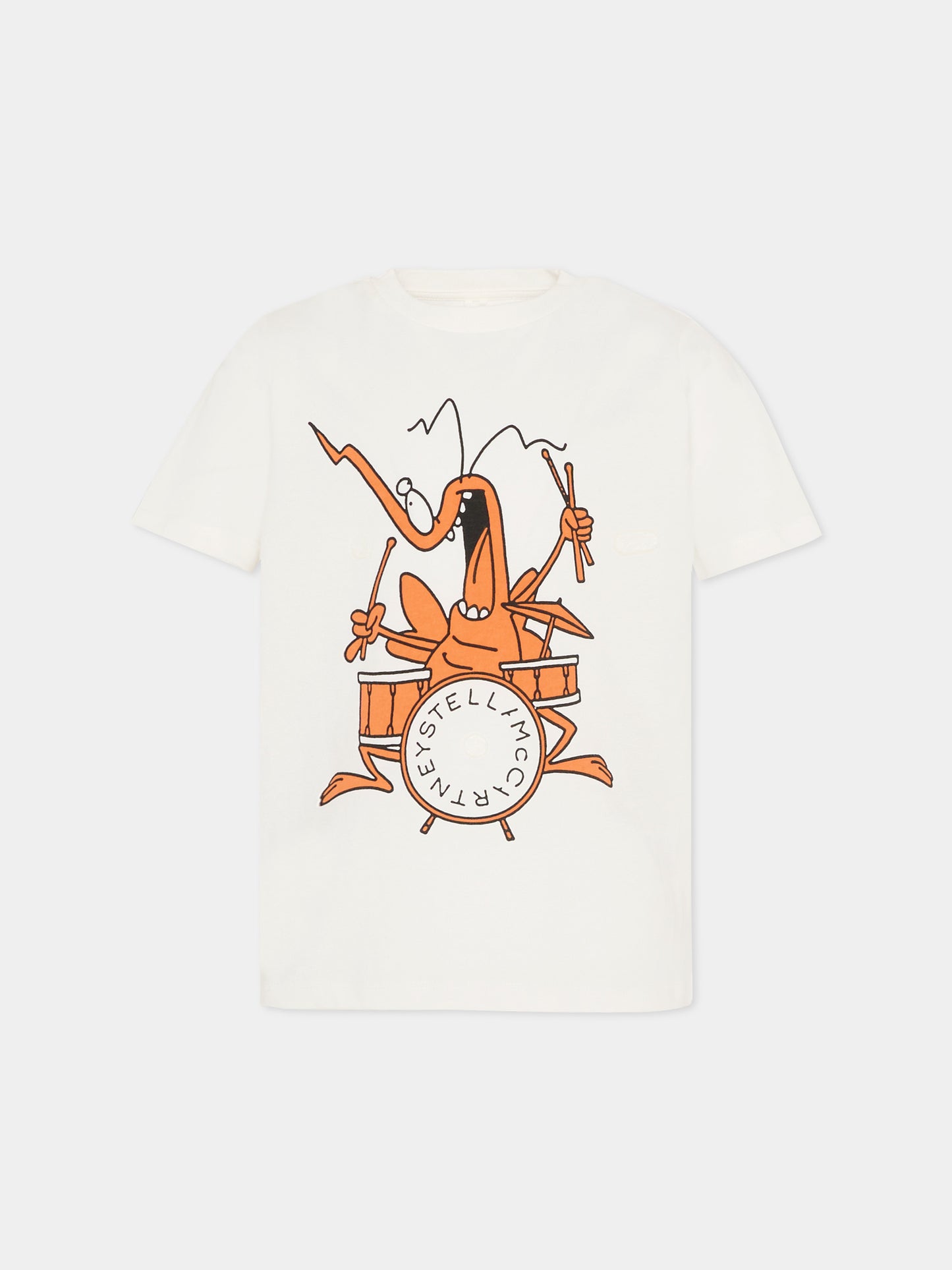 T-shirt avorio per bambino con stampa insetto,Stella Mccartney Kids,TY8P31-Z0434 101