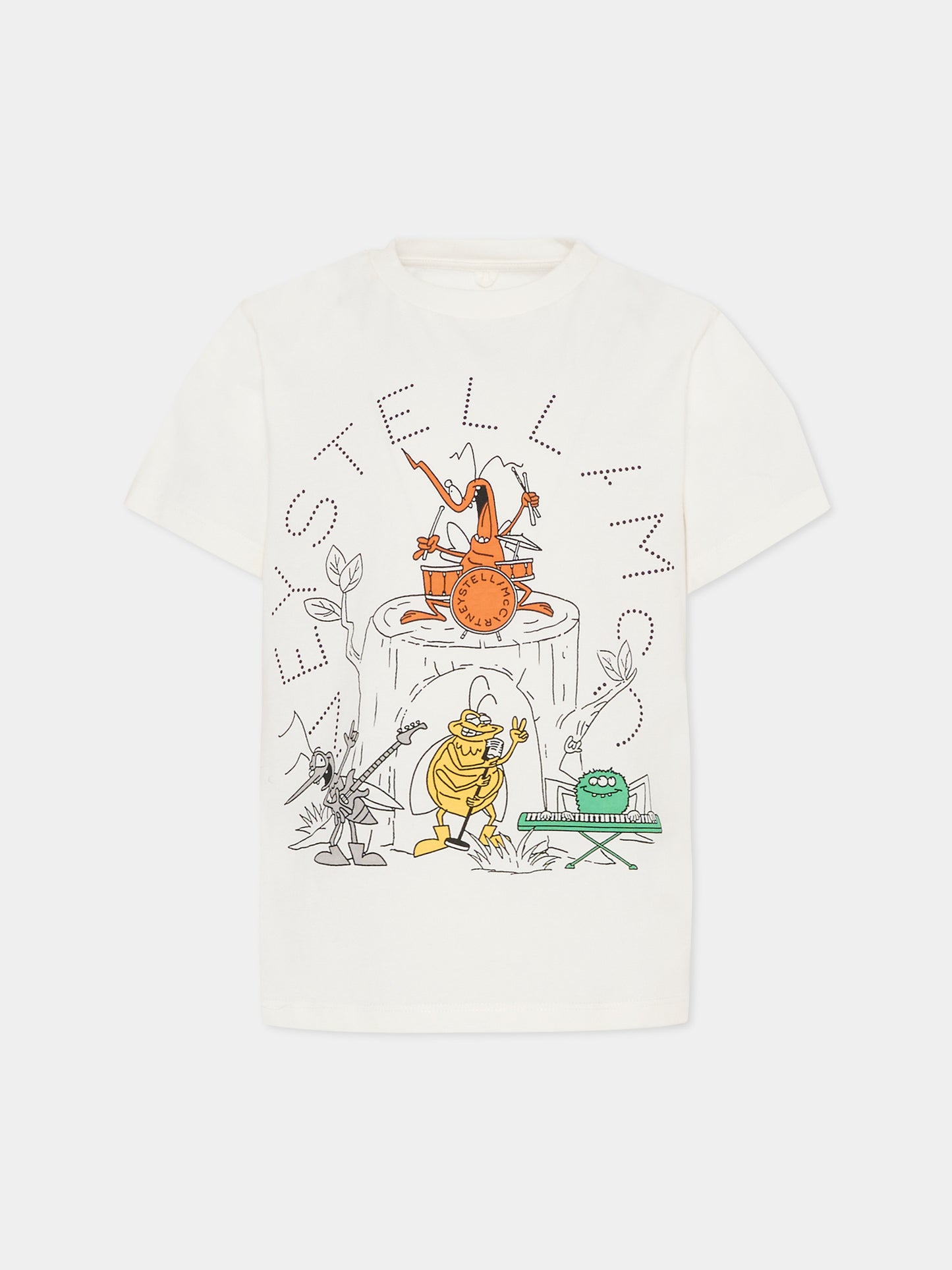 T-shirt avorio per bambino con stampa insetti,Stella Mccartney Kids,TY8P61-Z0434 101