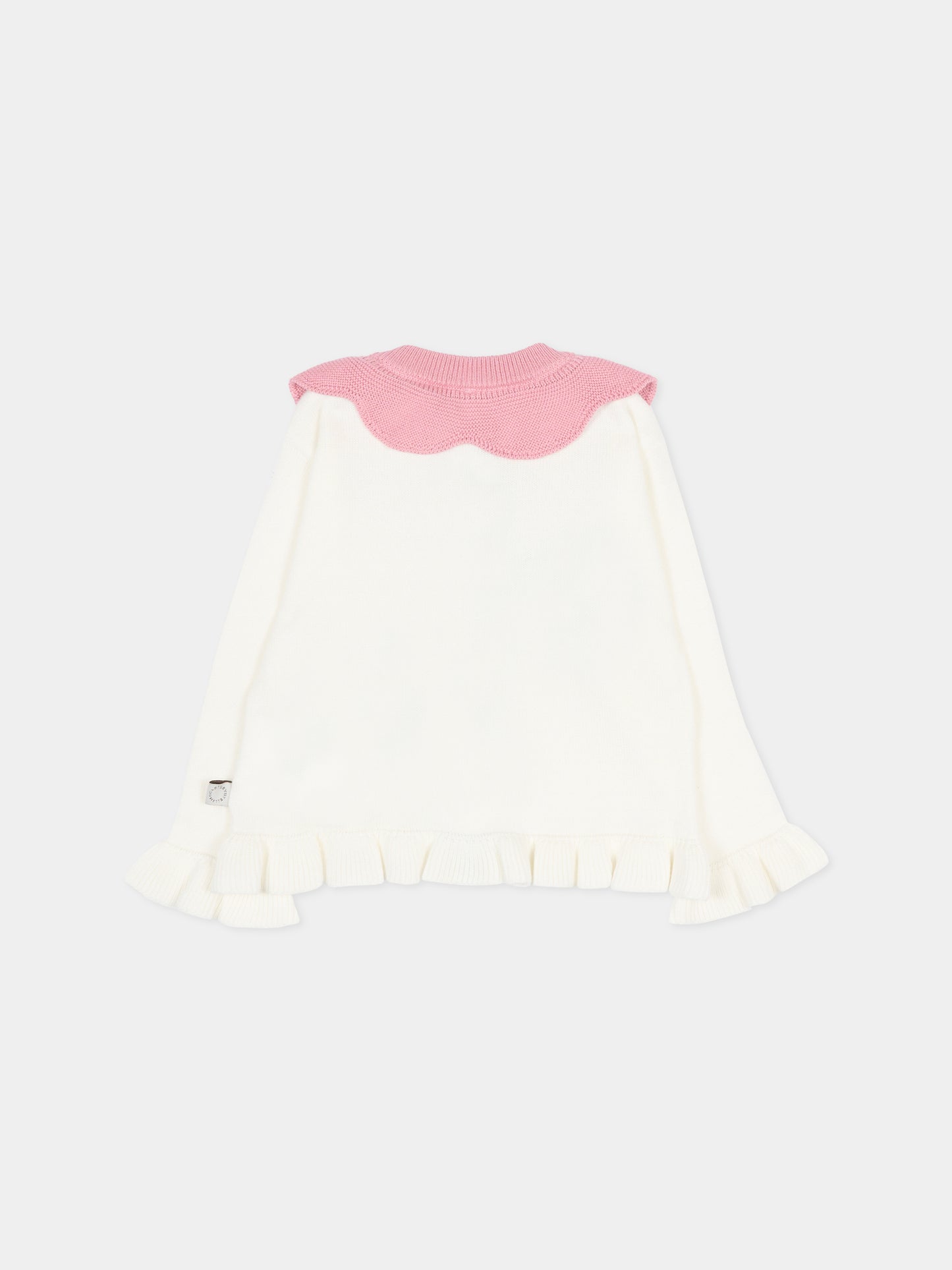 Cardigan avorio per neonata con coccinelle ricamate,Stella Mccartney Kids,TY9100-Z2423 101