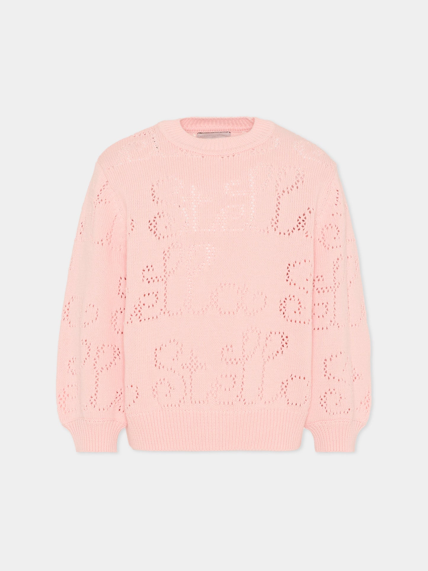 Maglione rosa per bambina con logo,Stella Mccartney Kids,TY9A70-Z1876 51R