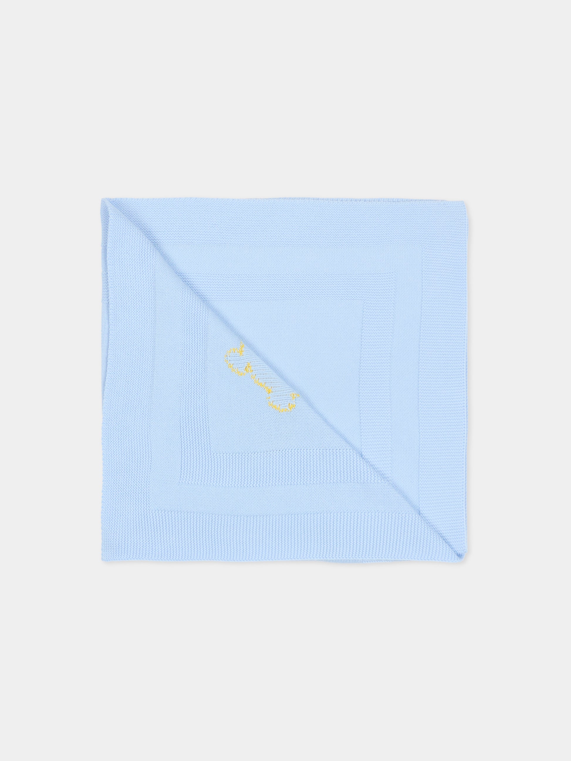 Coperta celeste per neonato con ricamo palline da tennis,Stella Mccartney Kids,TY0510-Z2423 602