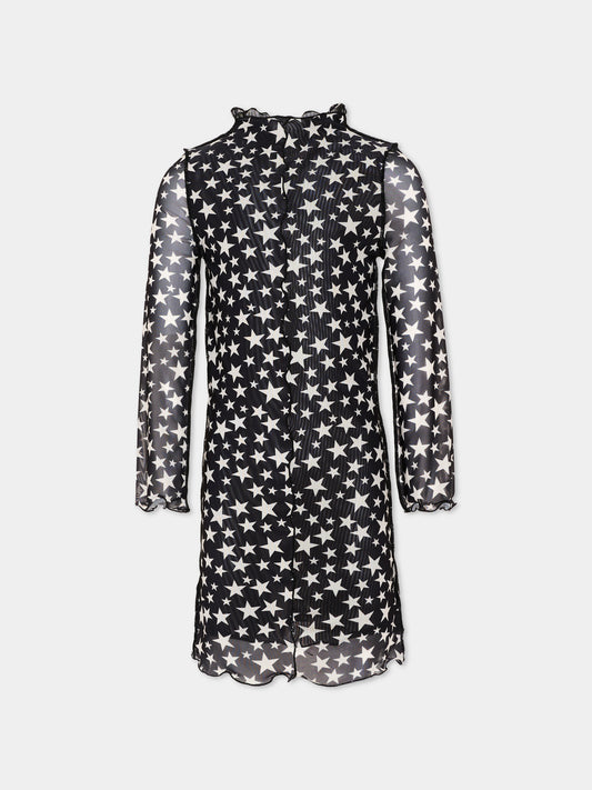 Abito nero per bambina con stelle,Stella Mccartney Kids,TY1D10-Z3483 930AV