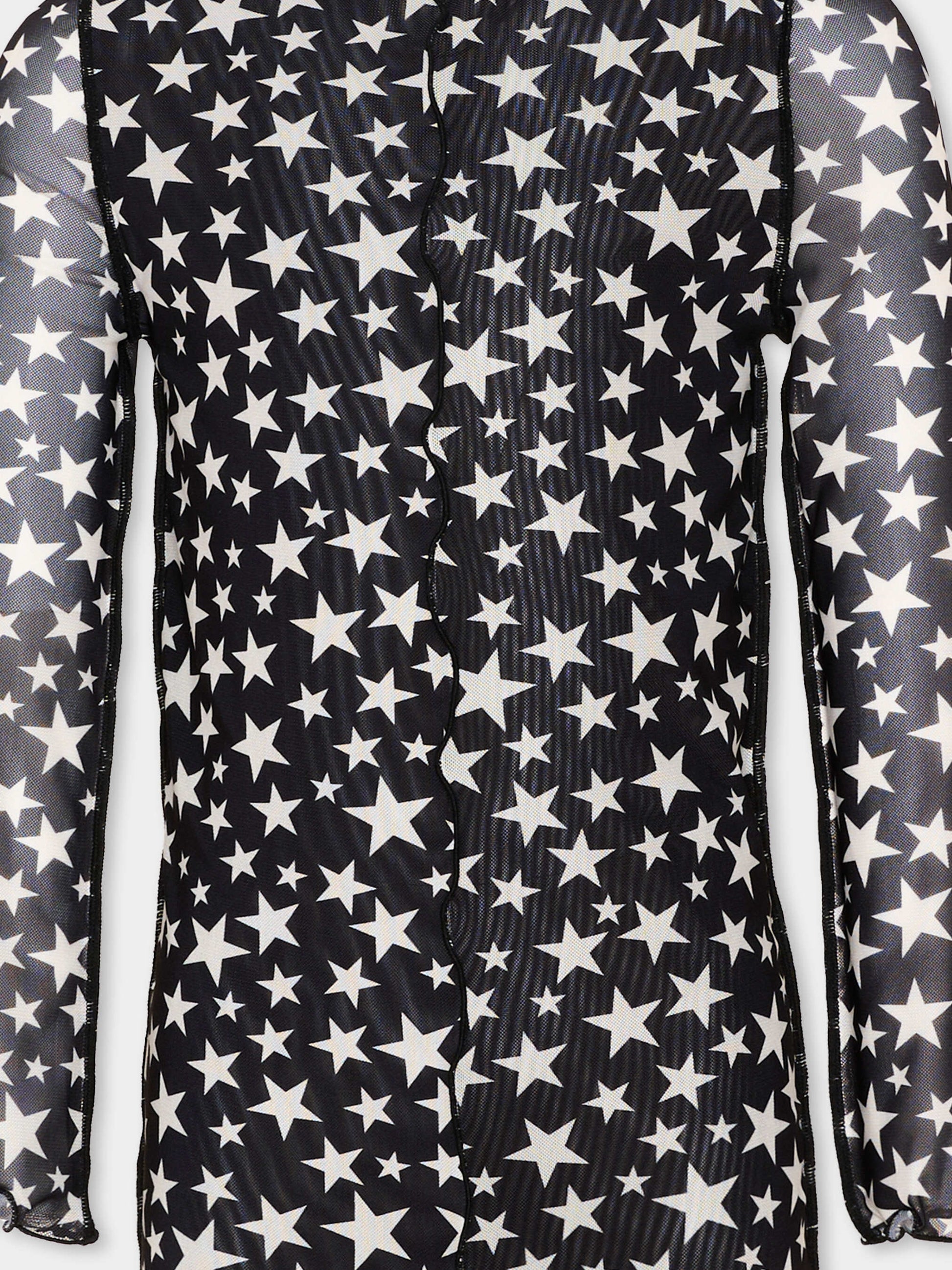 Abito nero per bambina con stelle,Stella Mccartney Kids,TY1D10-Z3483 930AV