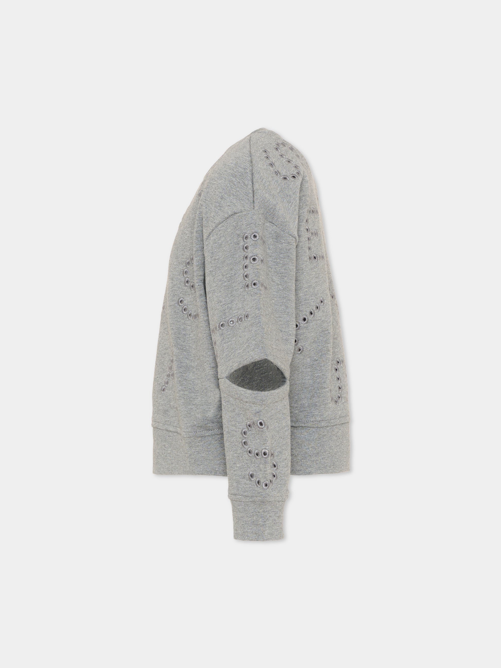 Felpa grigia per bambini con cut out,Stella Mccartney Kids,TY4B70-Z3409 808