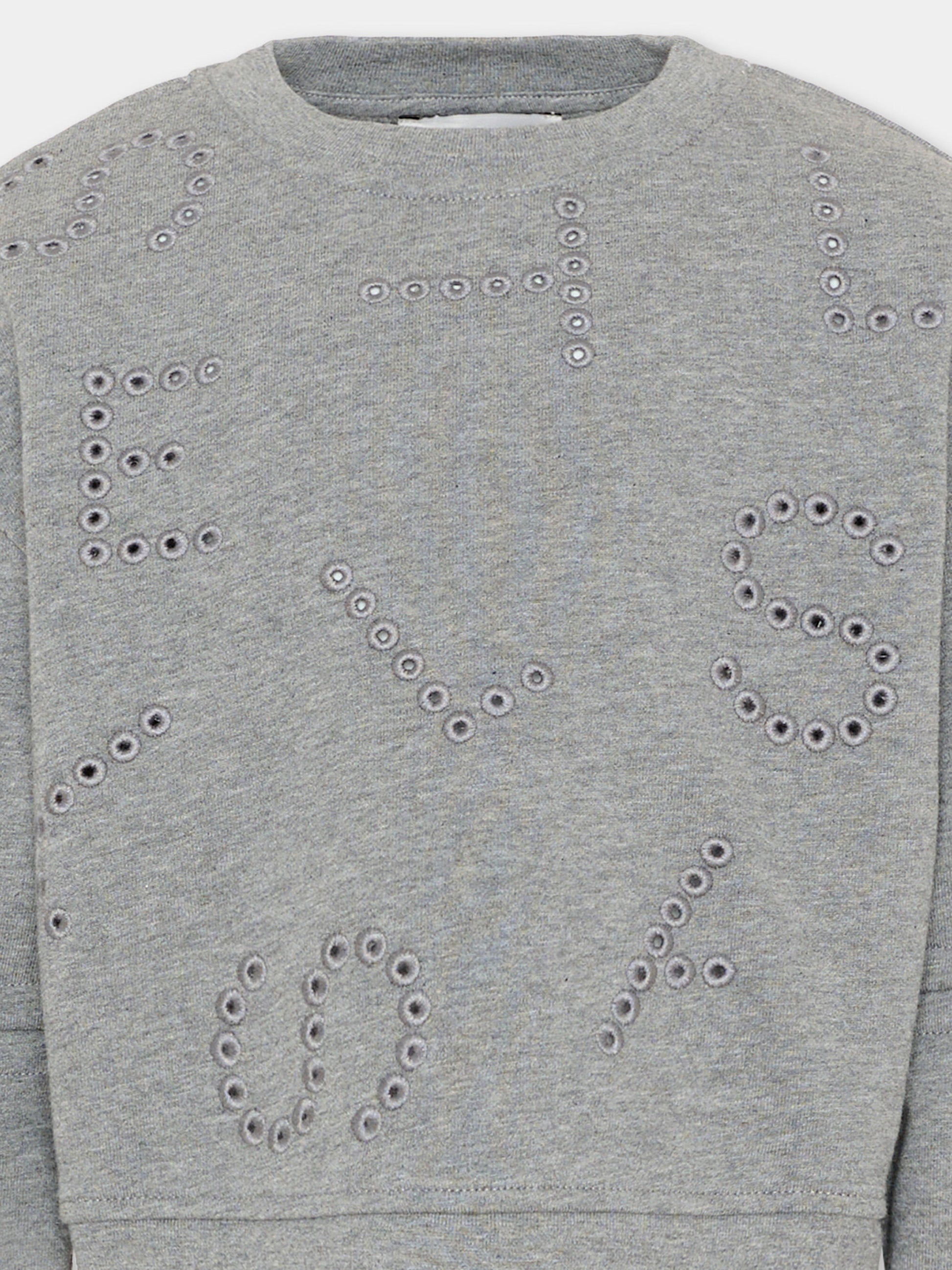 Felpa grigia per bambini con cut out,Stella Mccartney Kids,TY4B70-Z3409 808