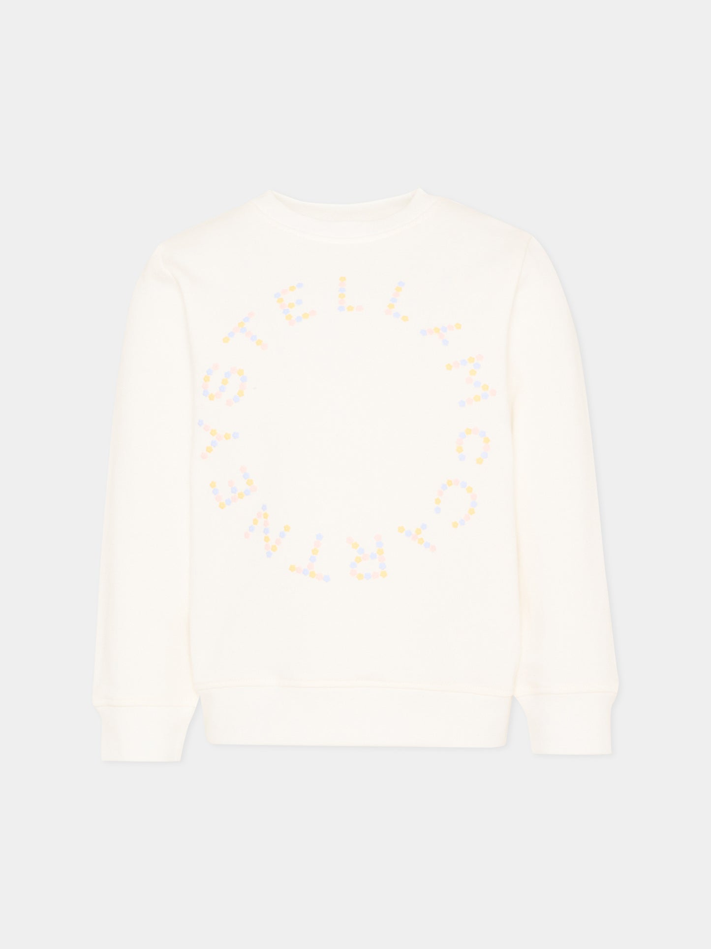 Felpa avorio per bambini con logo,Stella Mccartney Kids,TY4C10-Z3409 101