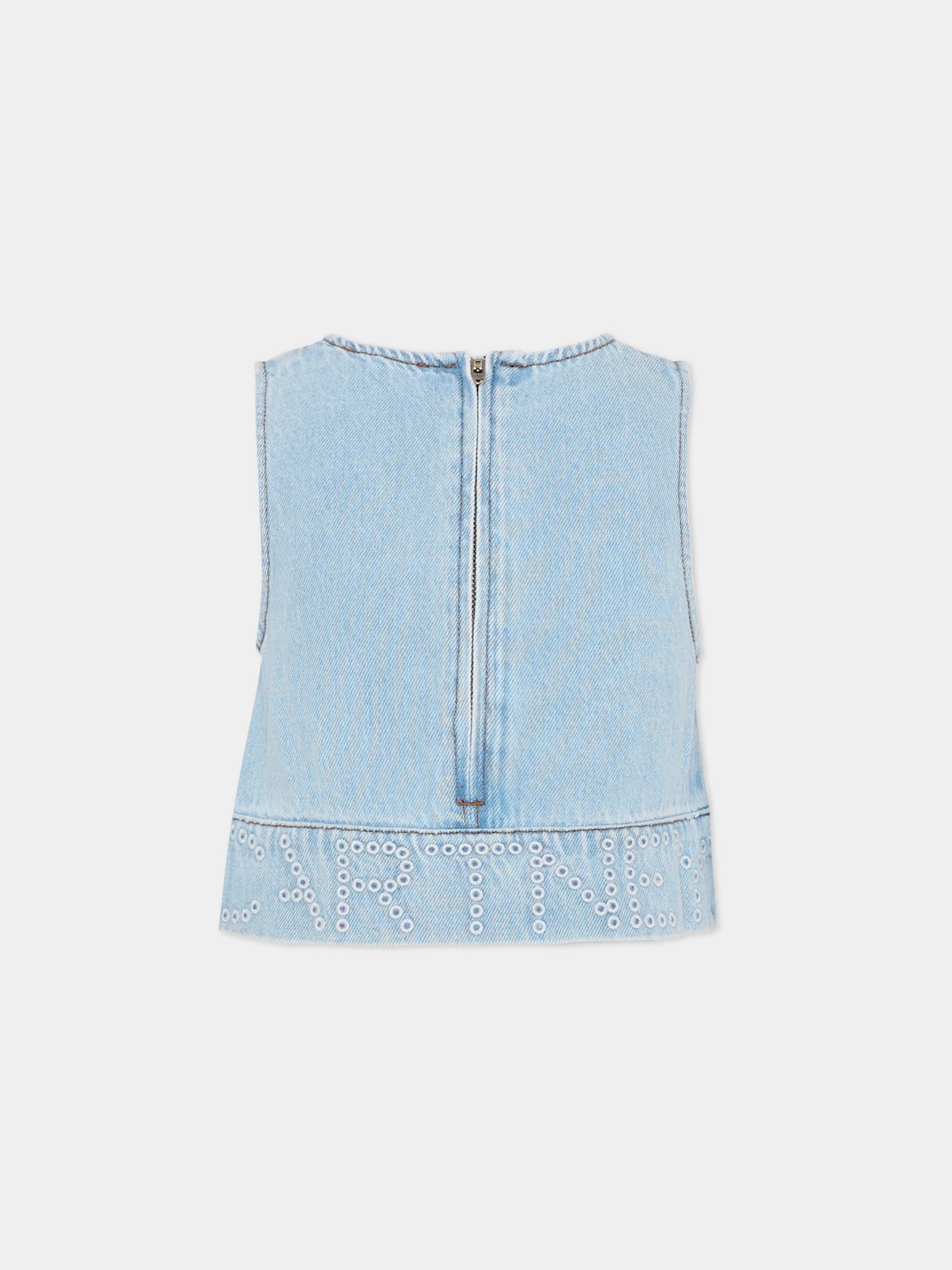 Top denim per bambina con logo,Stella Mccartney Kids,TY5A52-Z0746 600
