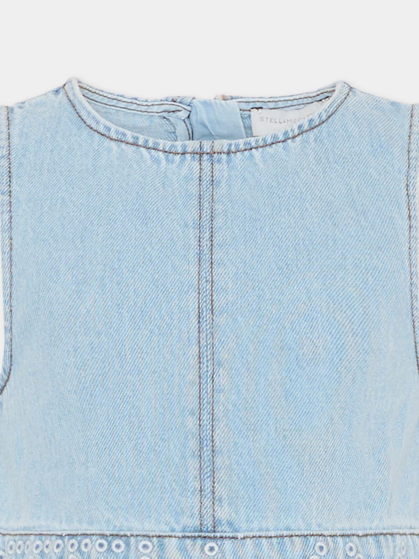 Top denim per bambina con logo,Stella Mccartney Kids,TY5A52-Z0746 600