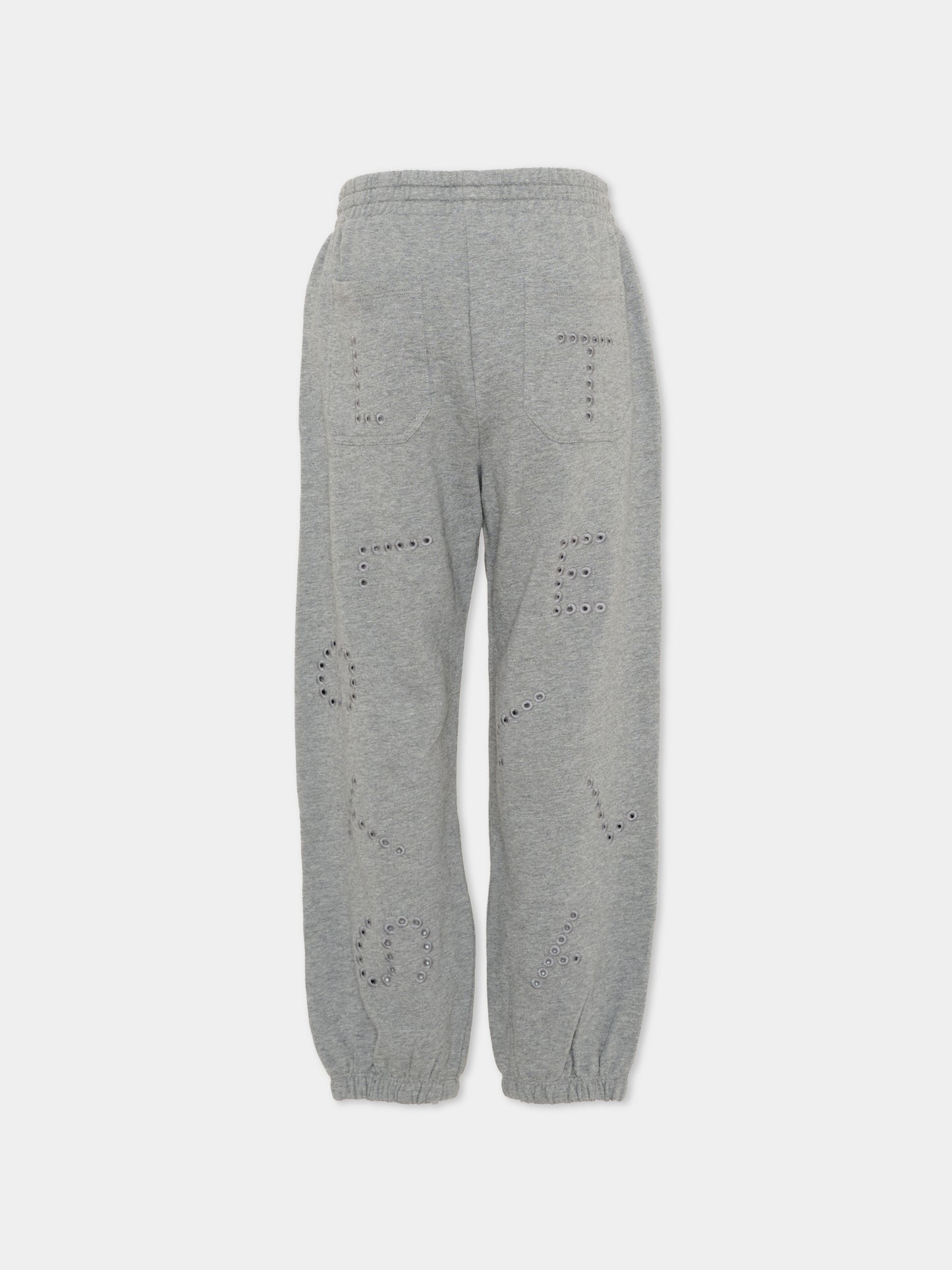 Pantaloni sportivi grigi per bambini con logo,Stella Mccartney Kids,TY6D40-Z3409 808