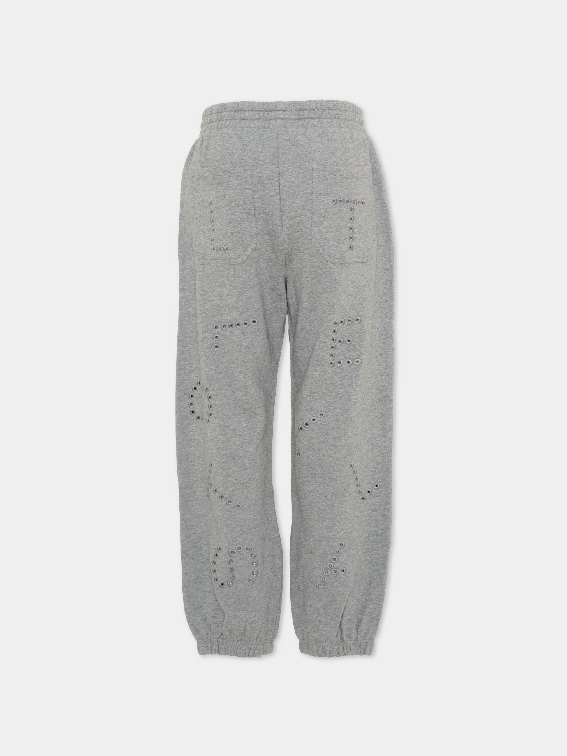 Pantaloni sportivi grigi per bambini con logo,Stella Mccartney Kids,TY6D40-Z3409 808