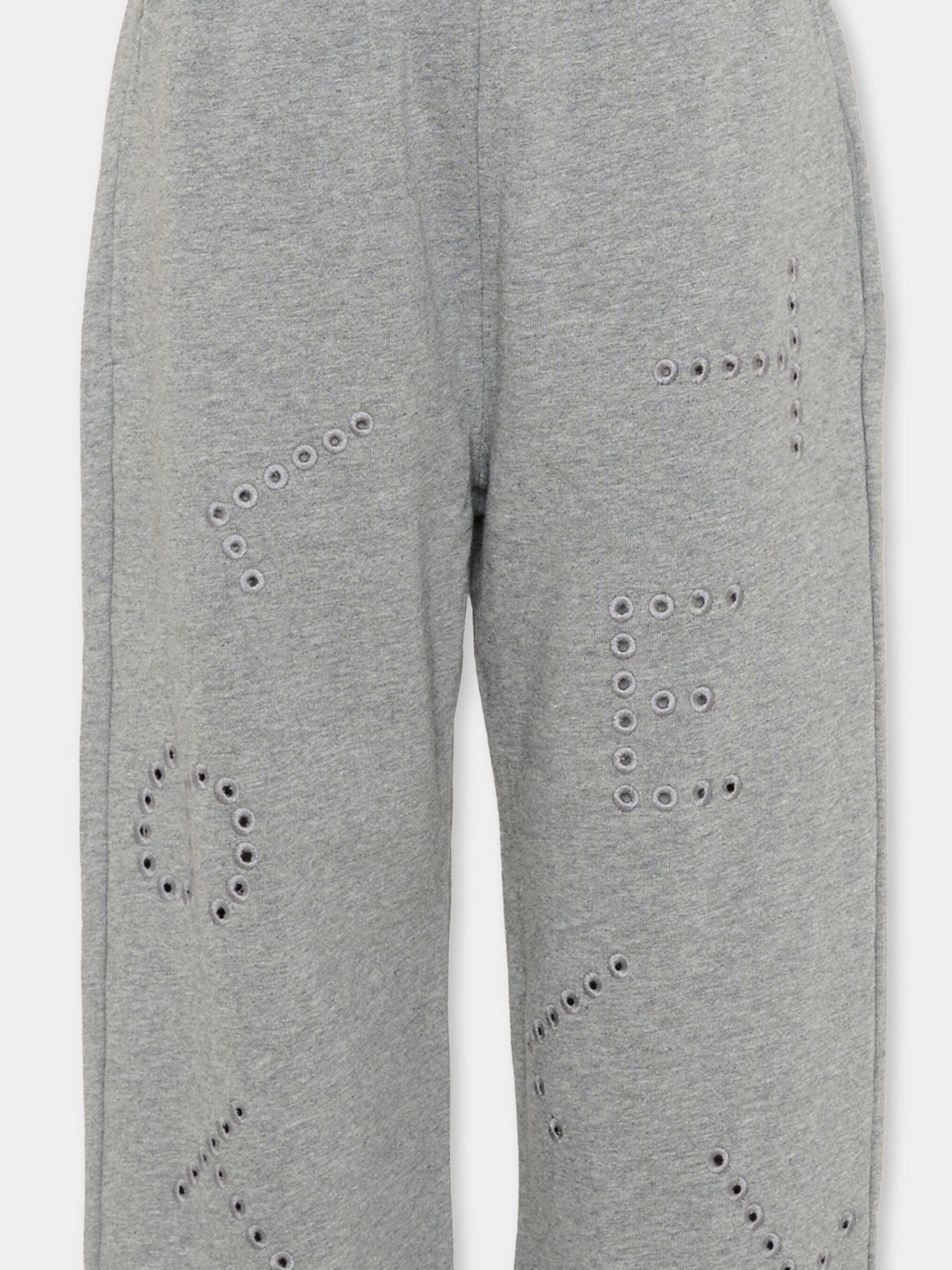 Pantaloni sportivi grigi per bambini con logo,Stella Mccartney Kids,TY6D40-Z3409 808