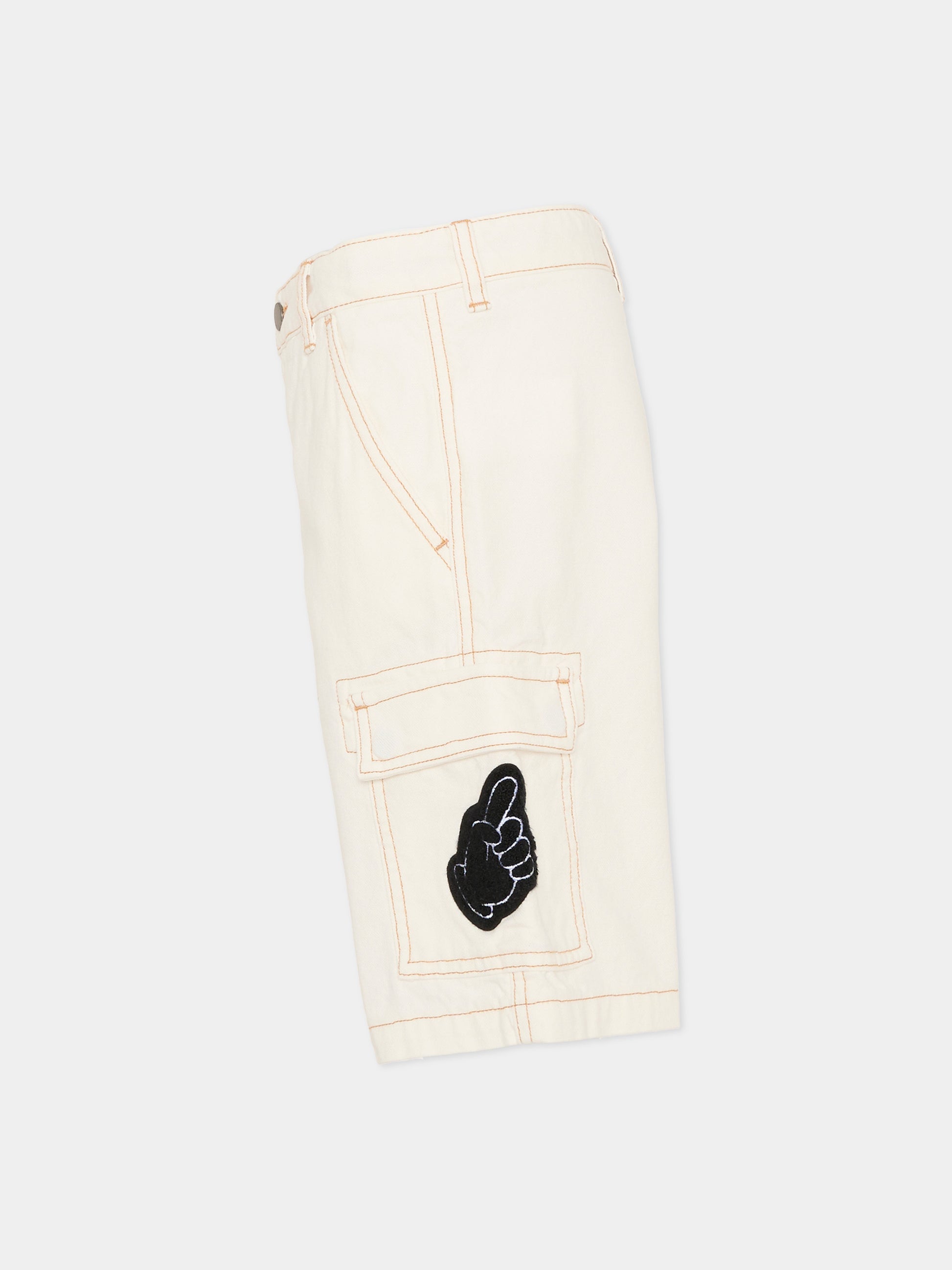 Shorts avorio per bambino con patch,Stella Mccartney Kids,TY6Q49-Z2661 101