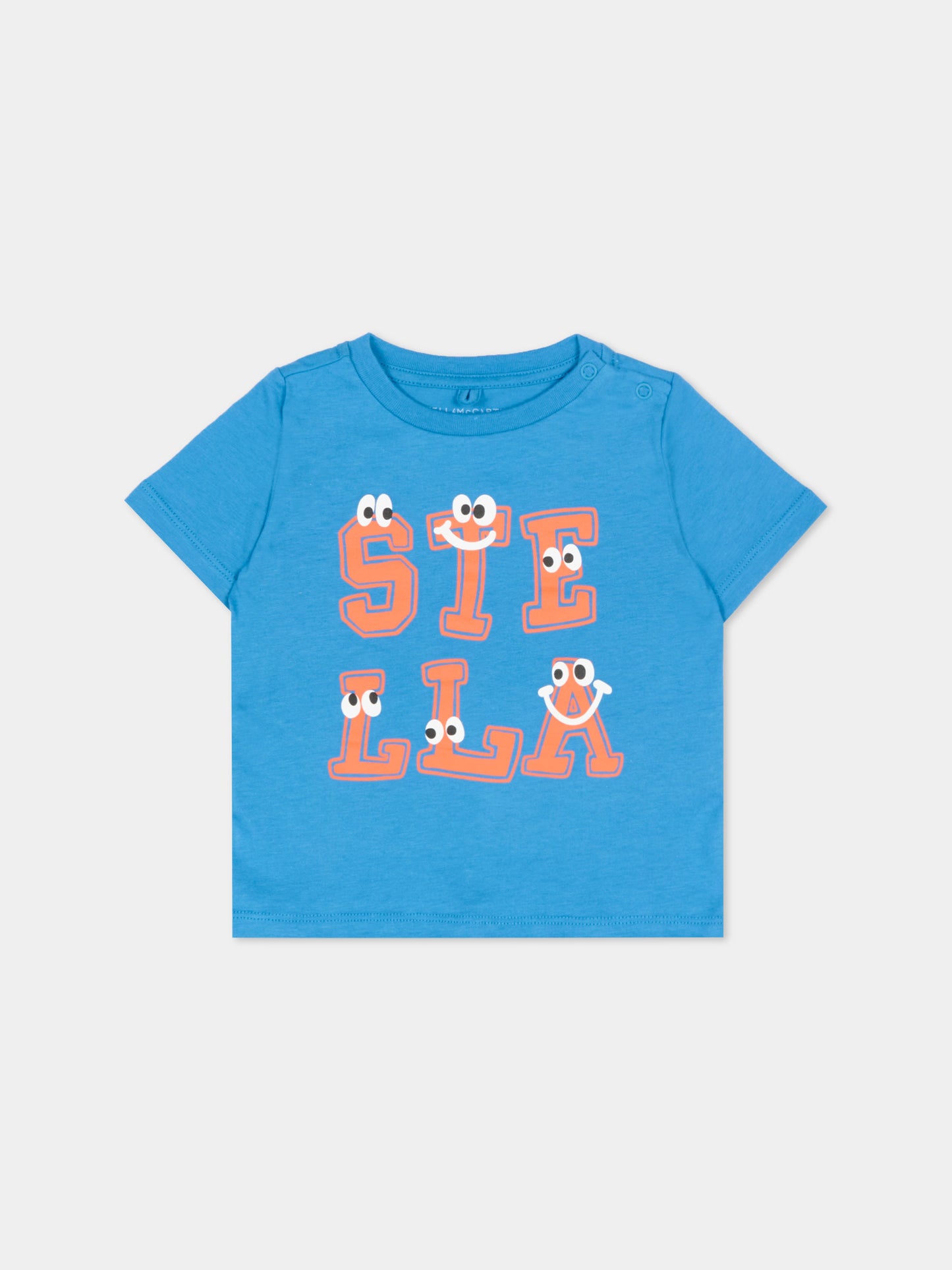 T-shirt blu per neonato con stampa colorata,Stella Mccartney Kids,TY8600-Z0434 61D