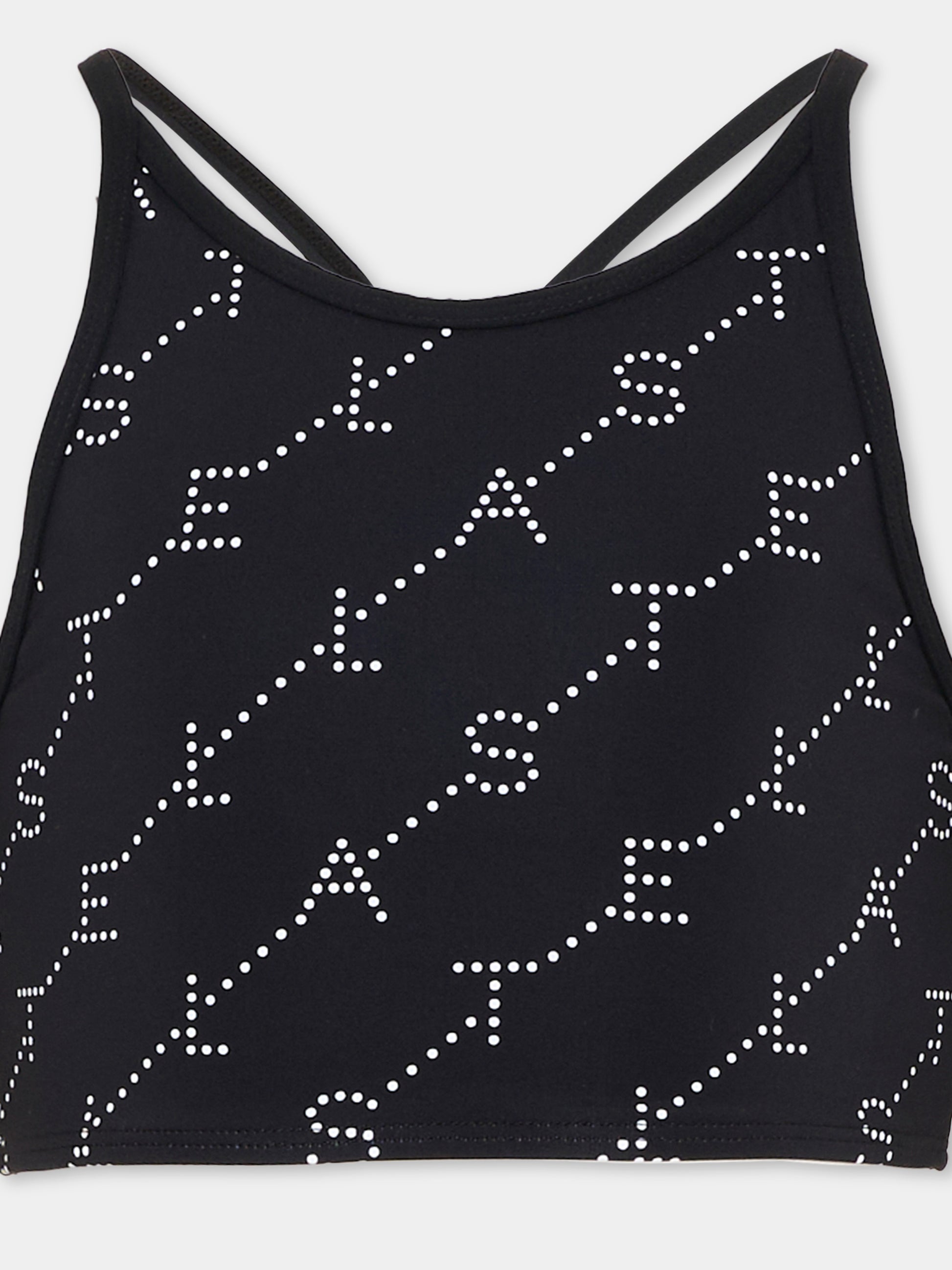 Top nero per bambina con logo,Stella Mccartney Kids,TY8C12-Z3479 930BC