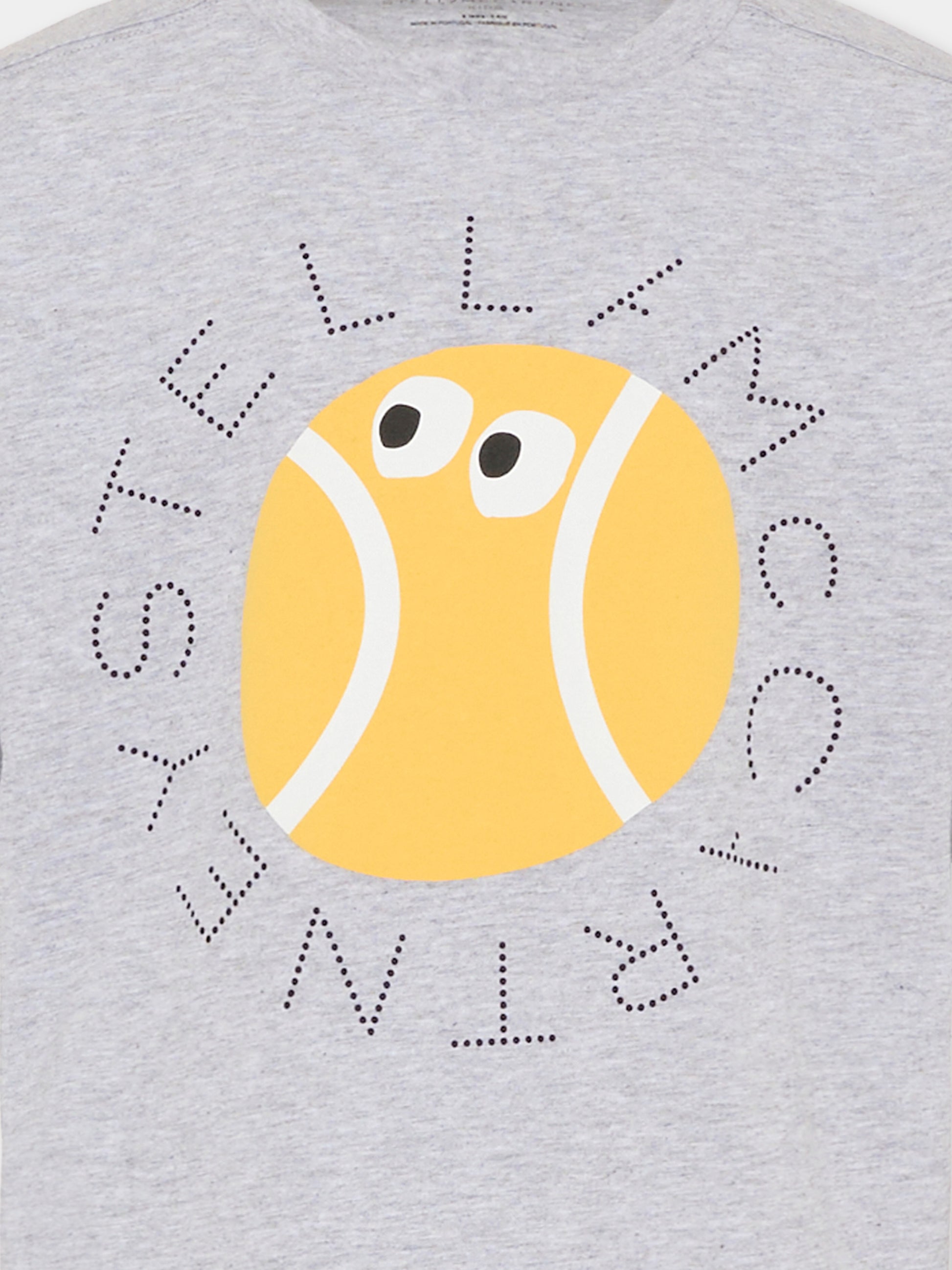 T-shirt grigia per bambino con stampa palla da tennis,Stella Mccartney Kids,TY8R21-Z0434 807