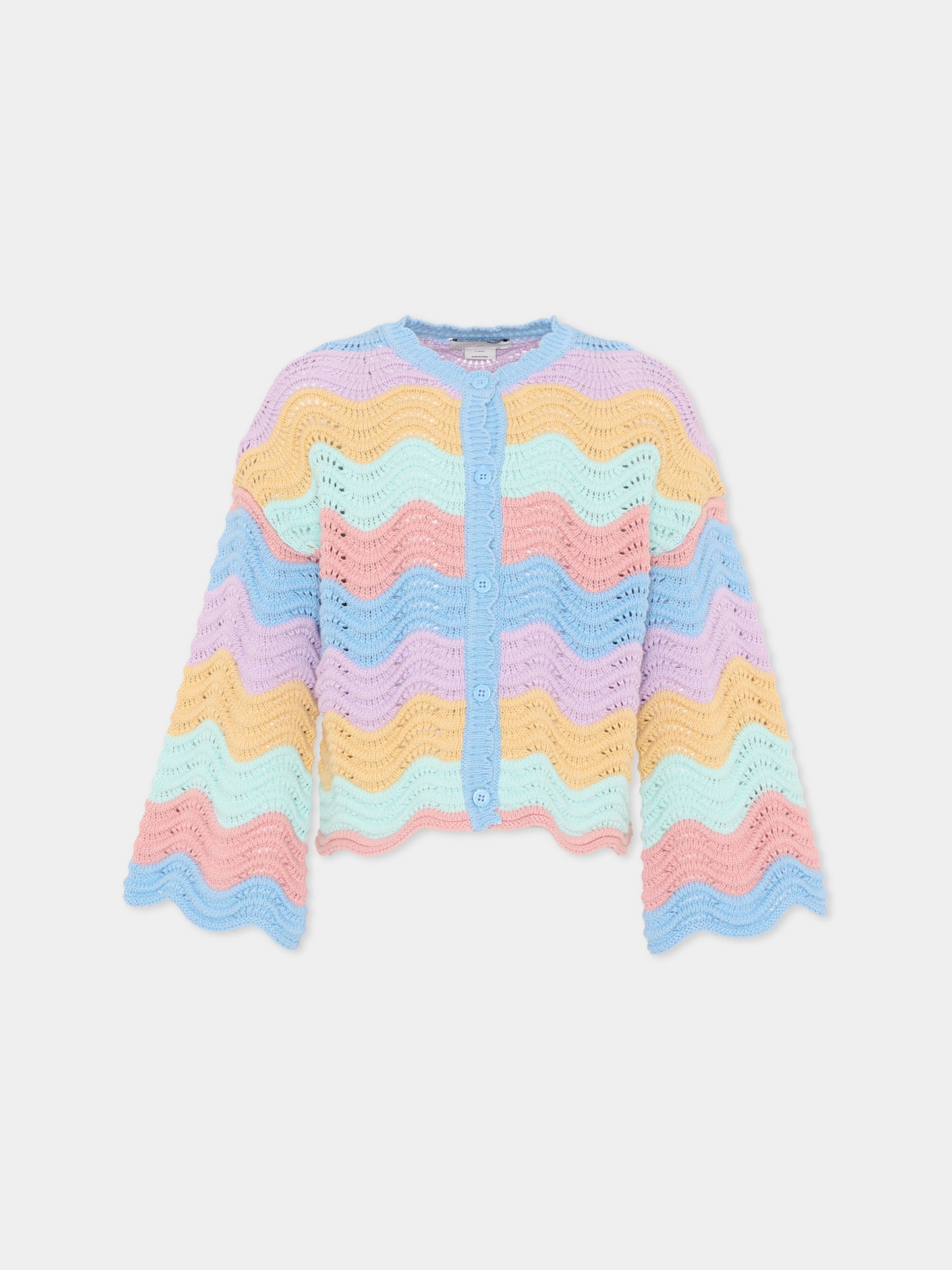 Cardigan multicolor per bambina a onde,Stella Mccartney Kids,TY9B10-Z2922 999