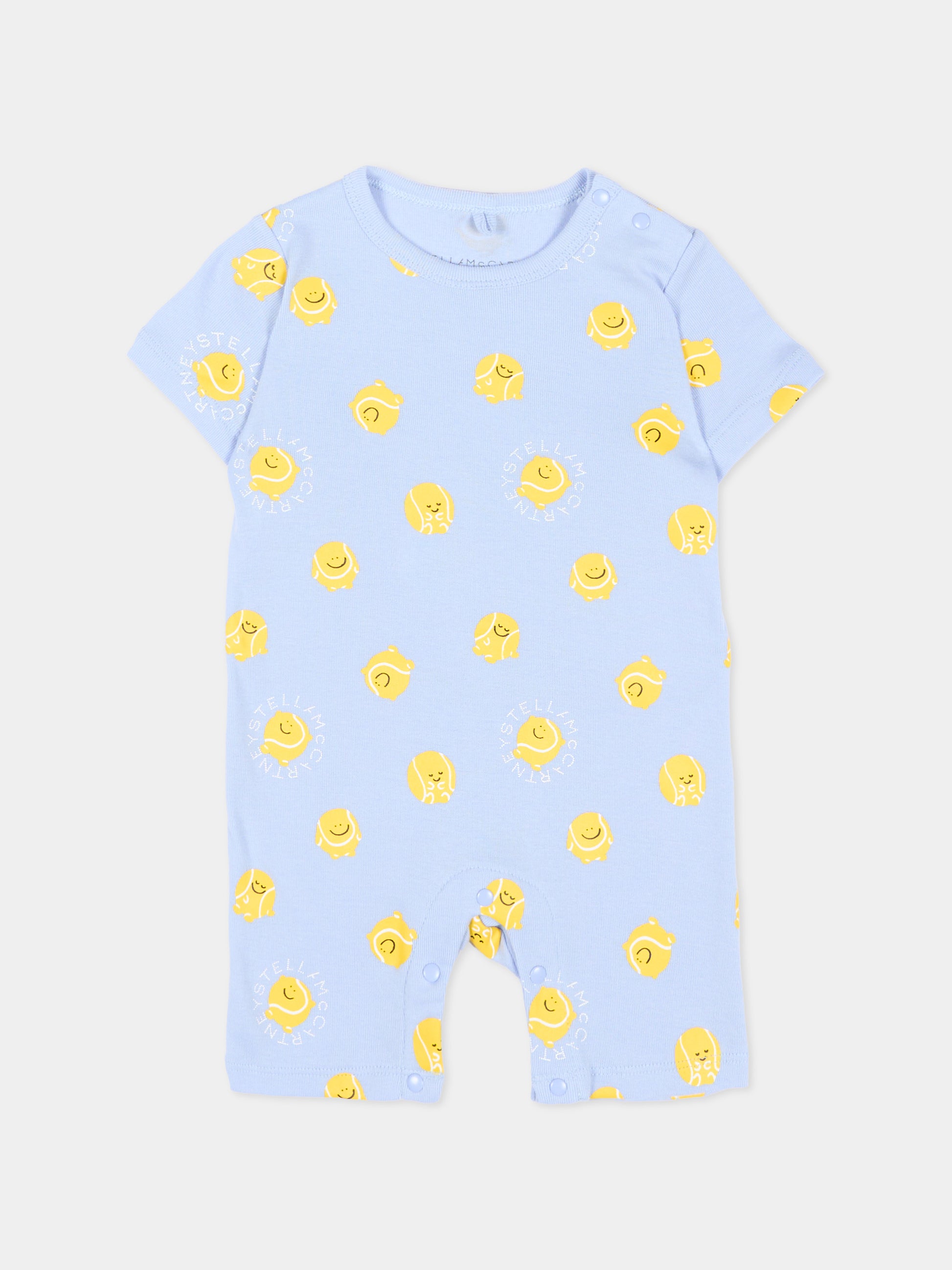 Set tutina celeste per neonato con palle da tennis,Stella Mccartney Kids,TYB530-Z3647 602MC