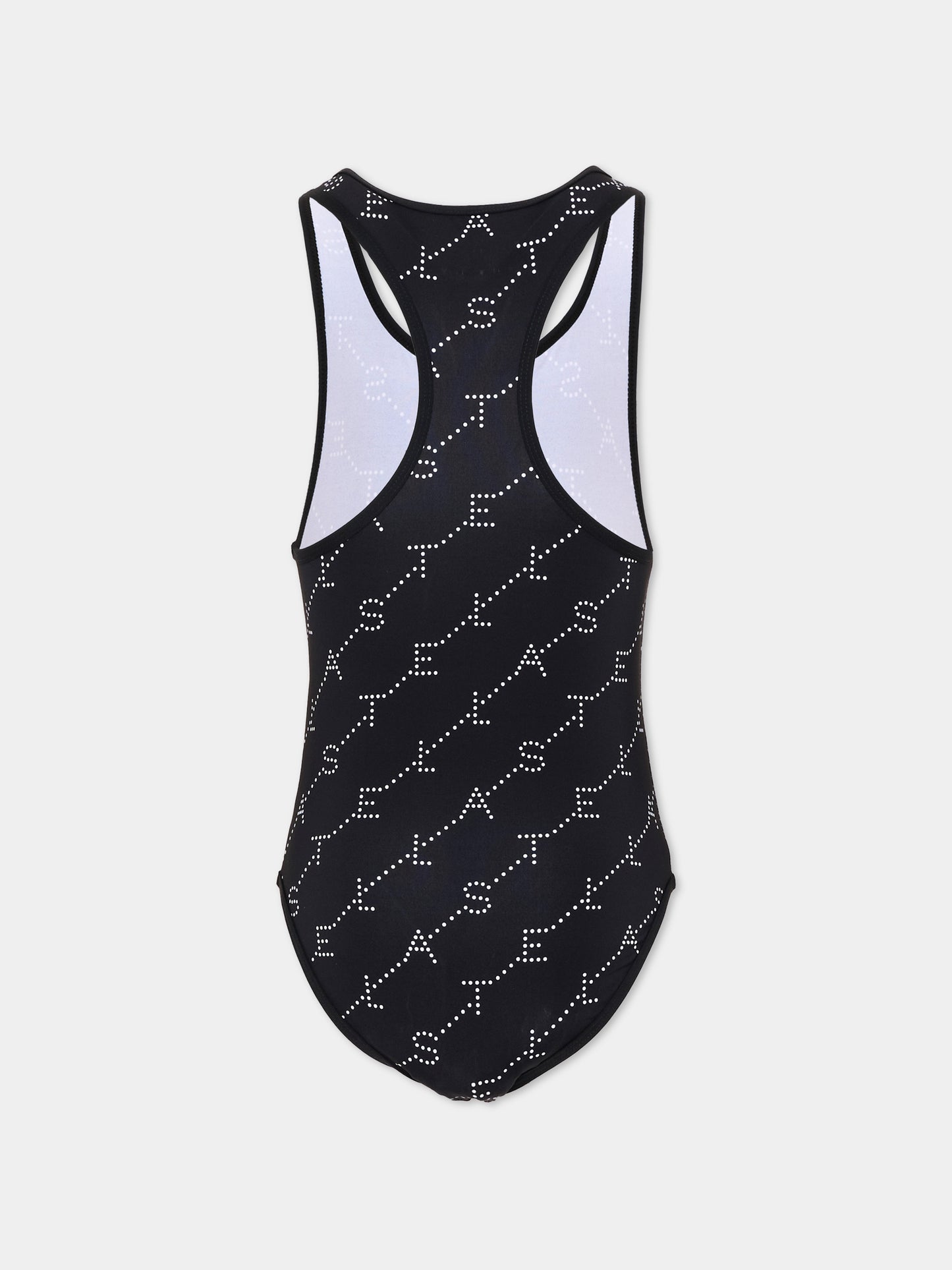 Costume intero nero per bambina con logo,Stella Mccartney Kids,TYCA09-Z3479 930BC