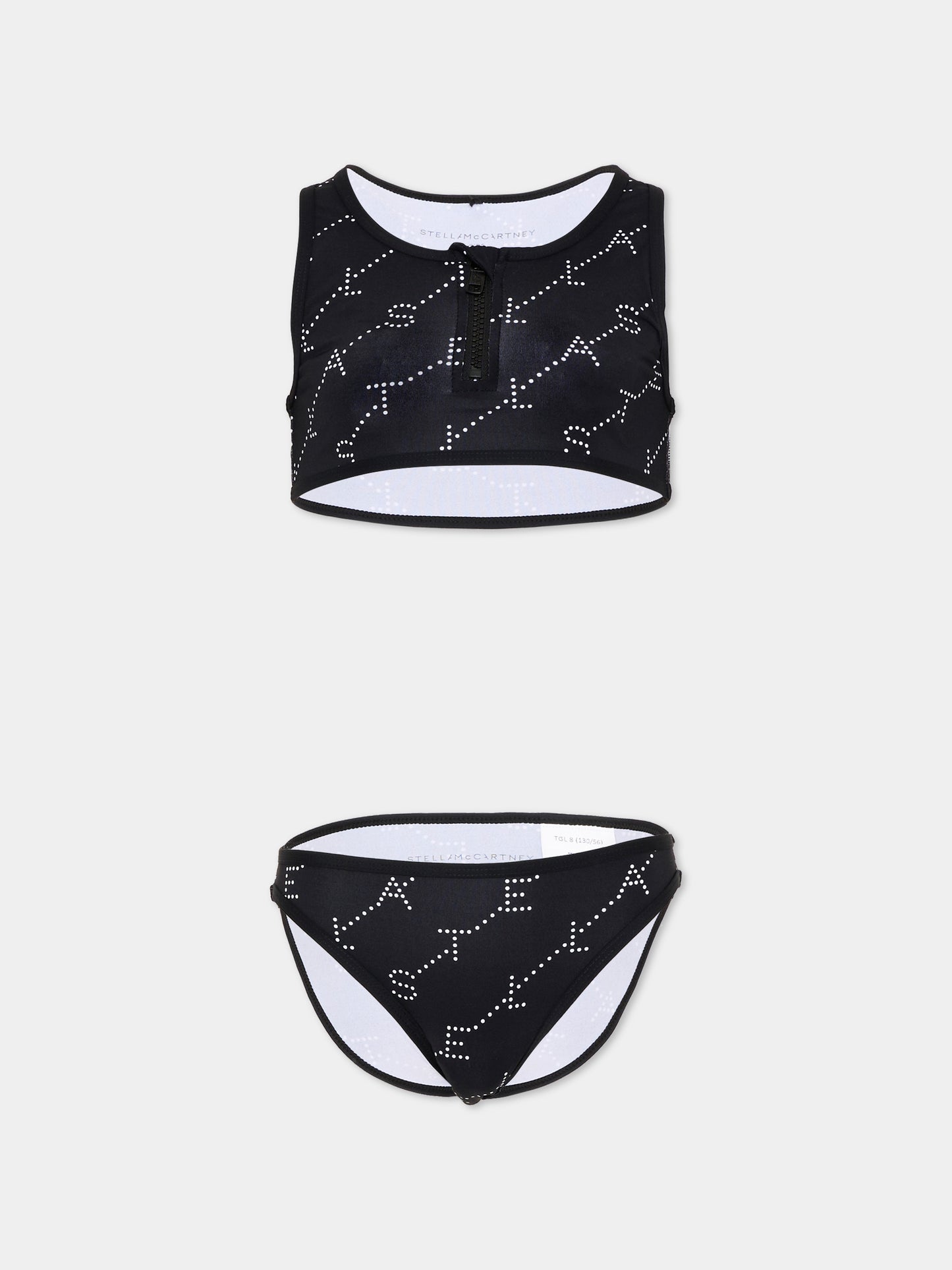 Slip e bikini nero per bambina con logo,Stella Mccartney Kids,TYCA15-Z3479 930BC
