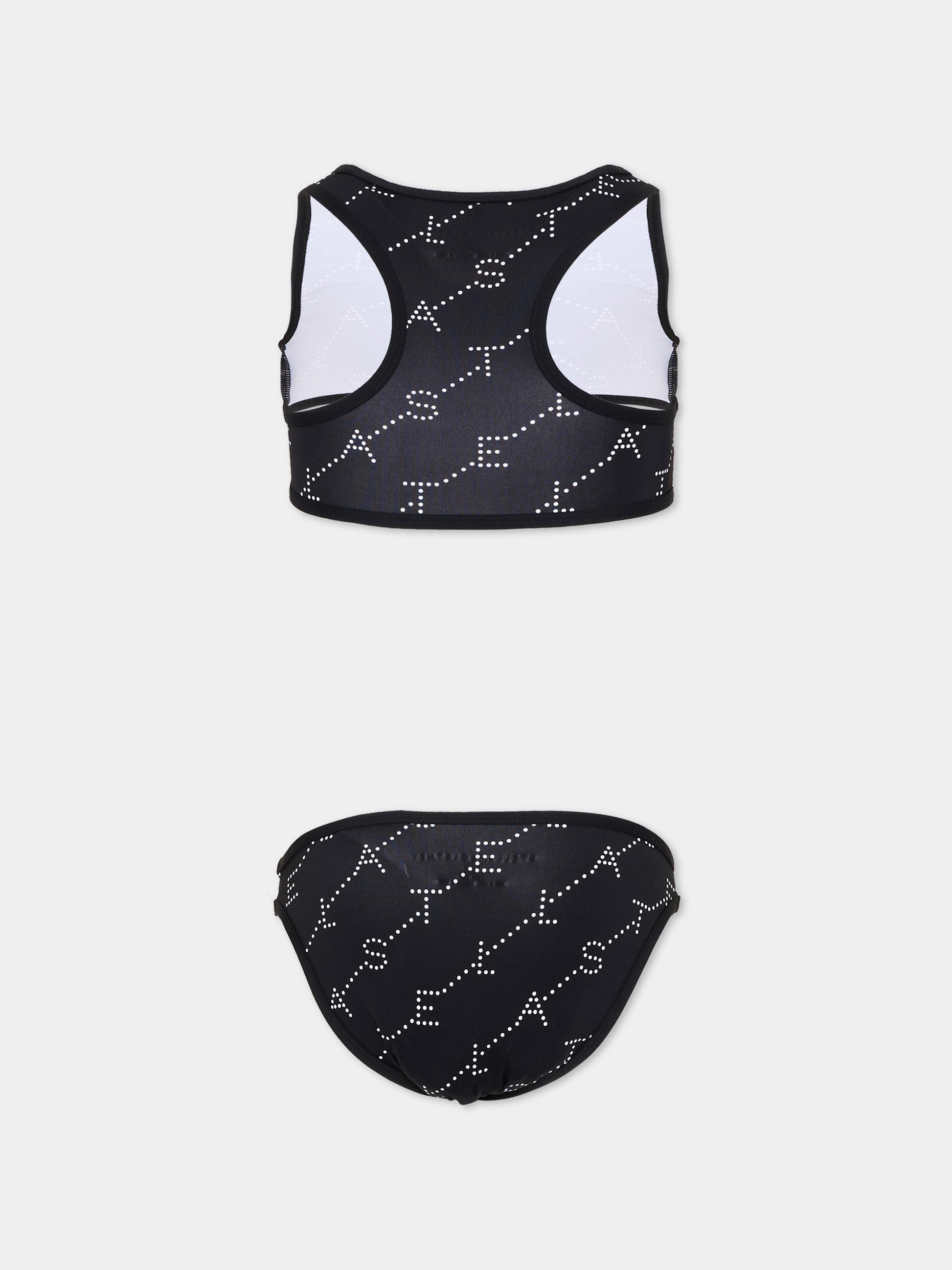 Slip e bikini nero per bambina con logo,Stella Mccartney Kids,TYCA15-Z3479 930BC