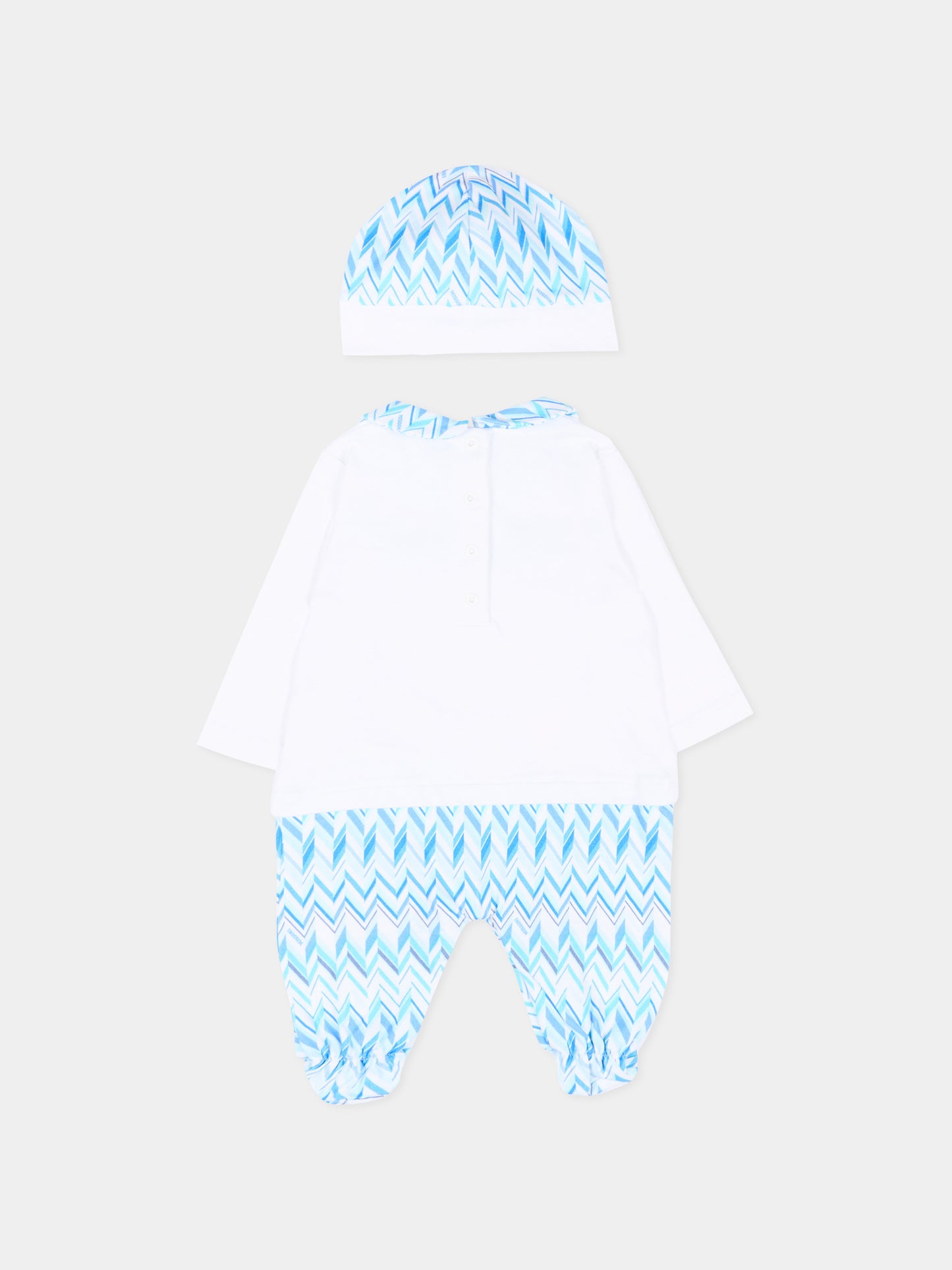 Set tutina azzurra per neonato con logo,Missoni,MYB510-Z3674 600AZ