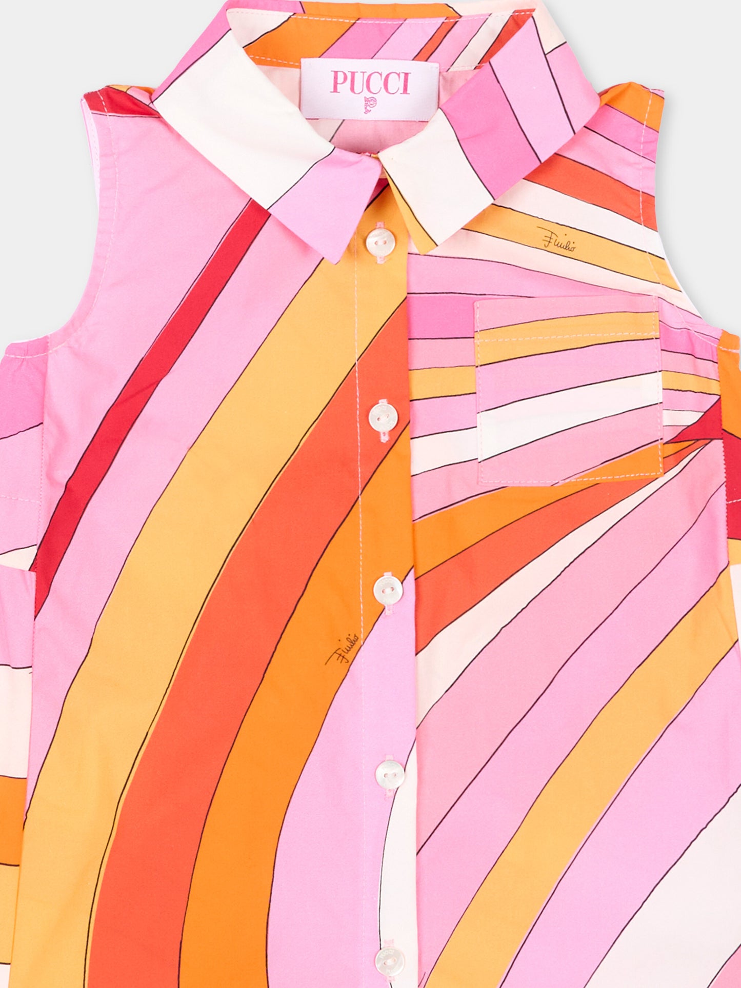 Vestito multicolor per neonata con motivi astratti,Emilio Pucci Junior,PY1032-P0585 50EAR