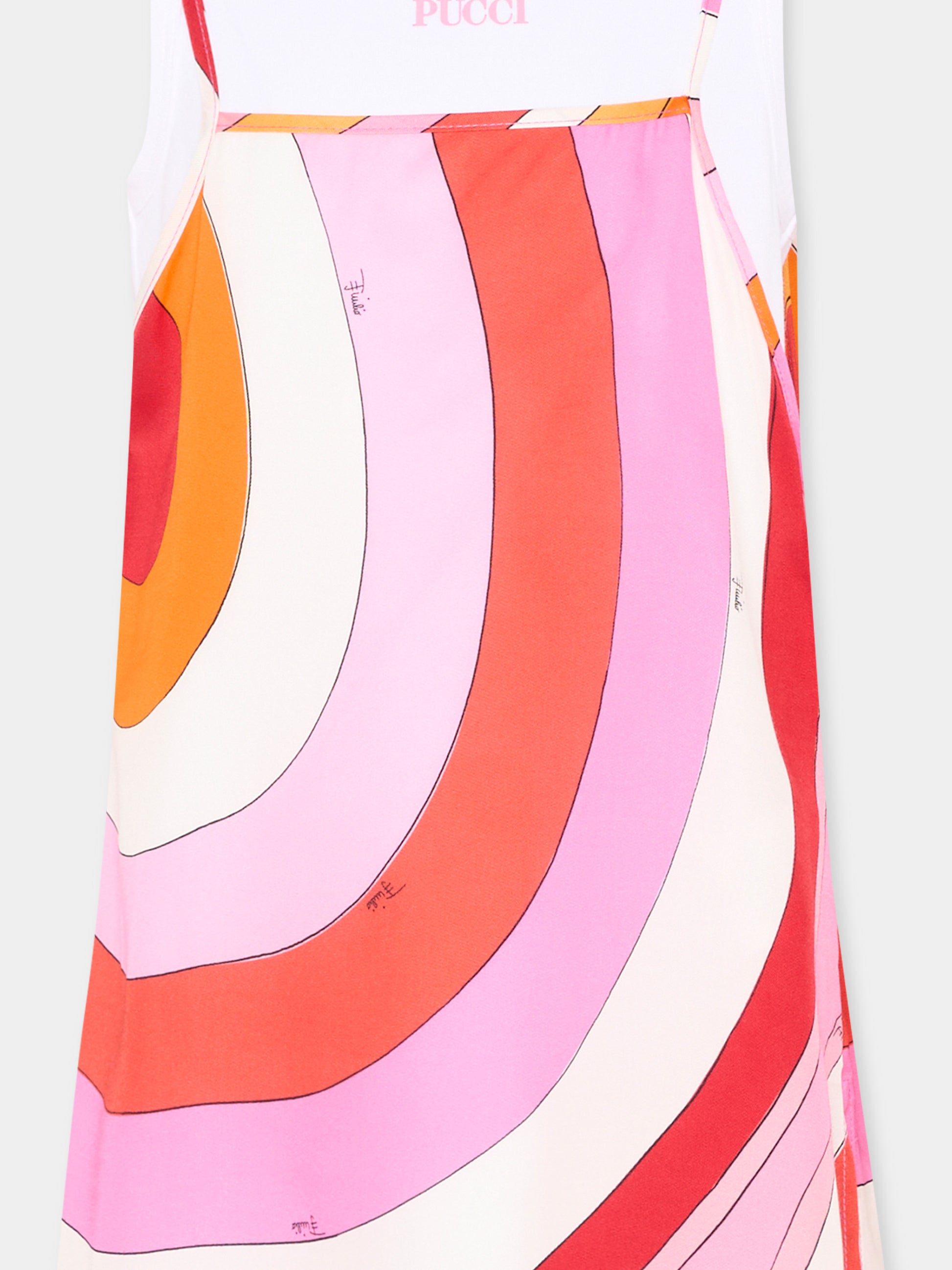 Vestito multicolor per bambina con motivi astratti,Emilio Pucci Junior,PY1B12-K0281 50EAR