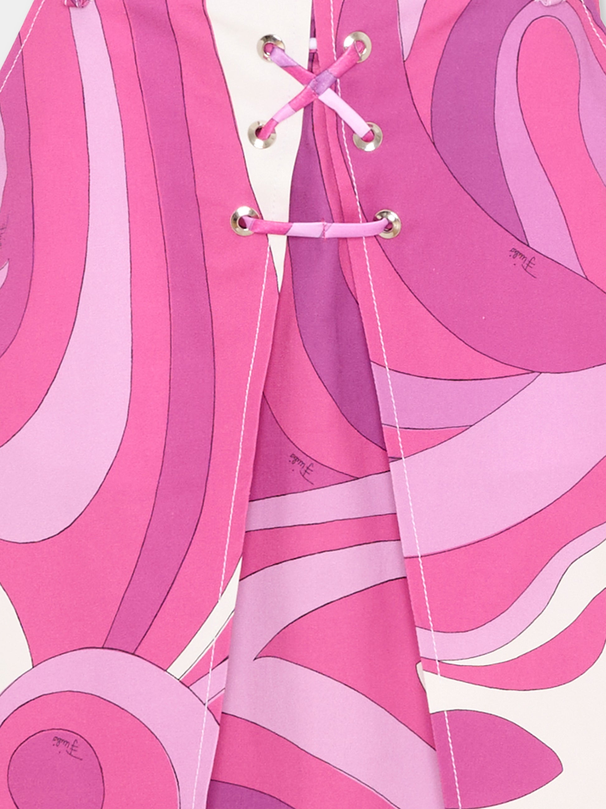 Gonna viola per bambina con patch logo,Emilio Pucci Junior,PY7B14-G0206 570BC