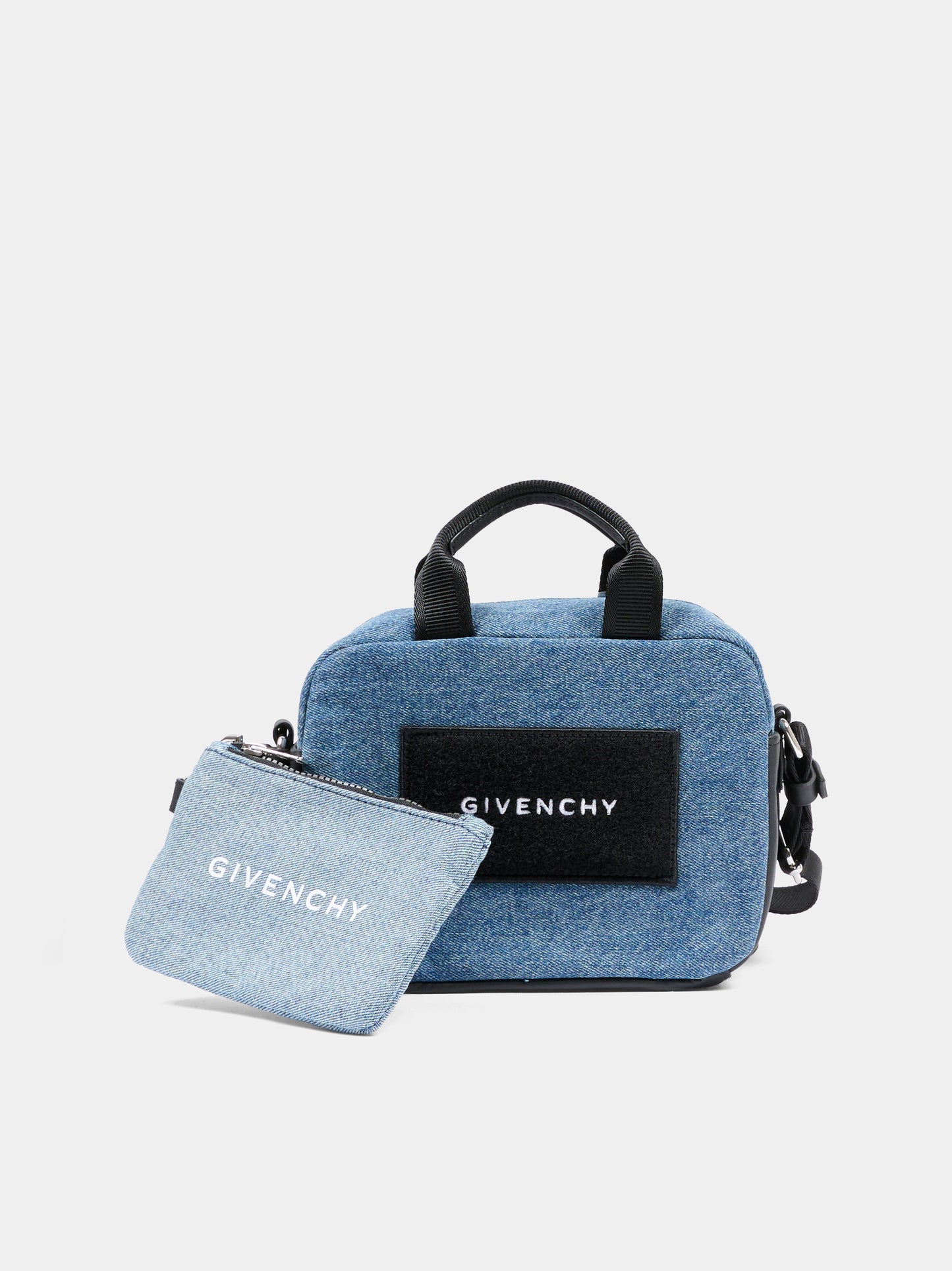 Borsa denim per bambina con logo,Givenchy Kids,H31073 Z25