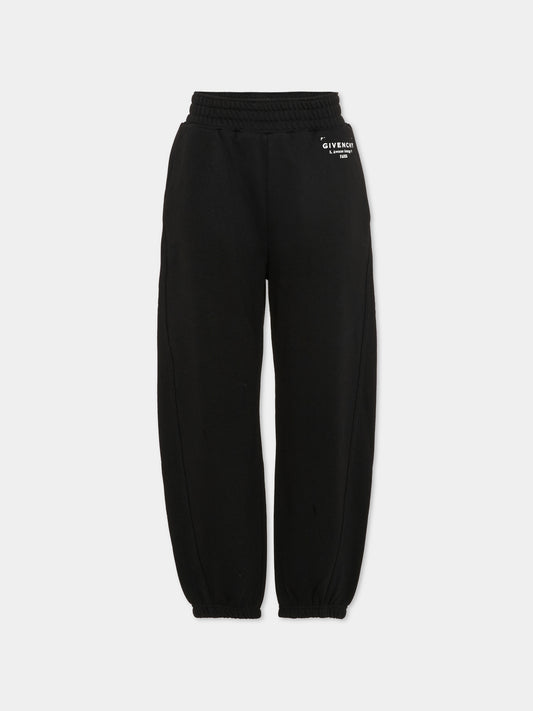 Pantaloni neri per bambini con logo,Givenchy Kids,H31074 09B