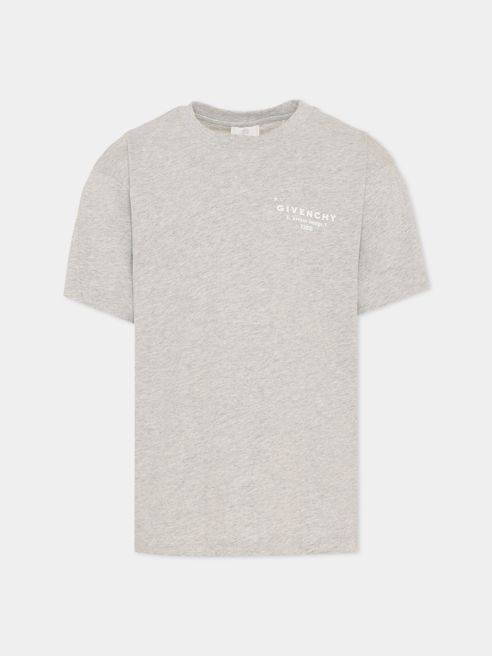 T-shirt grigia per bambini con logo,Givenchy Kids,H31075 A01